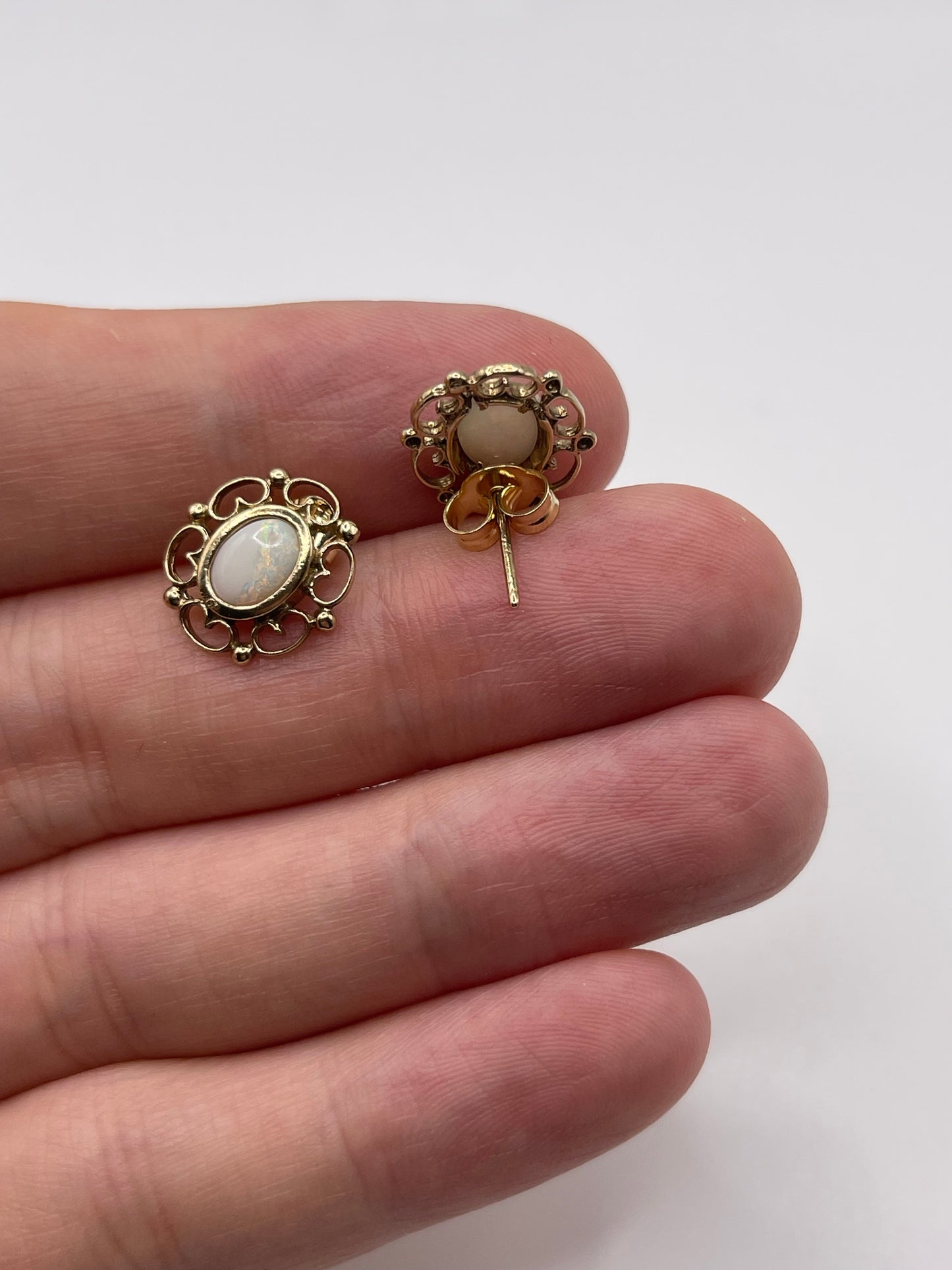 9ct gold opal earrings