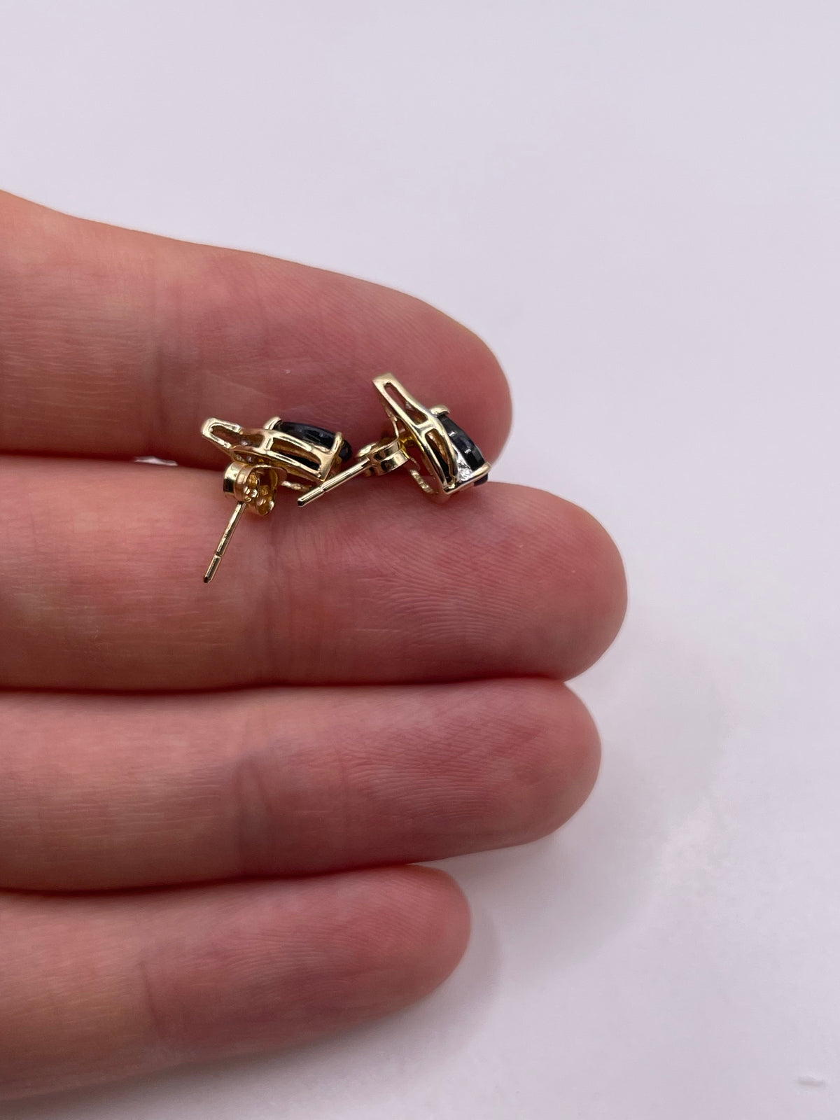 9ct gold sapphire and diamond earrings