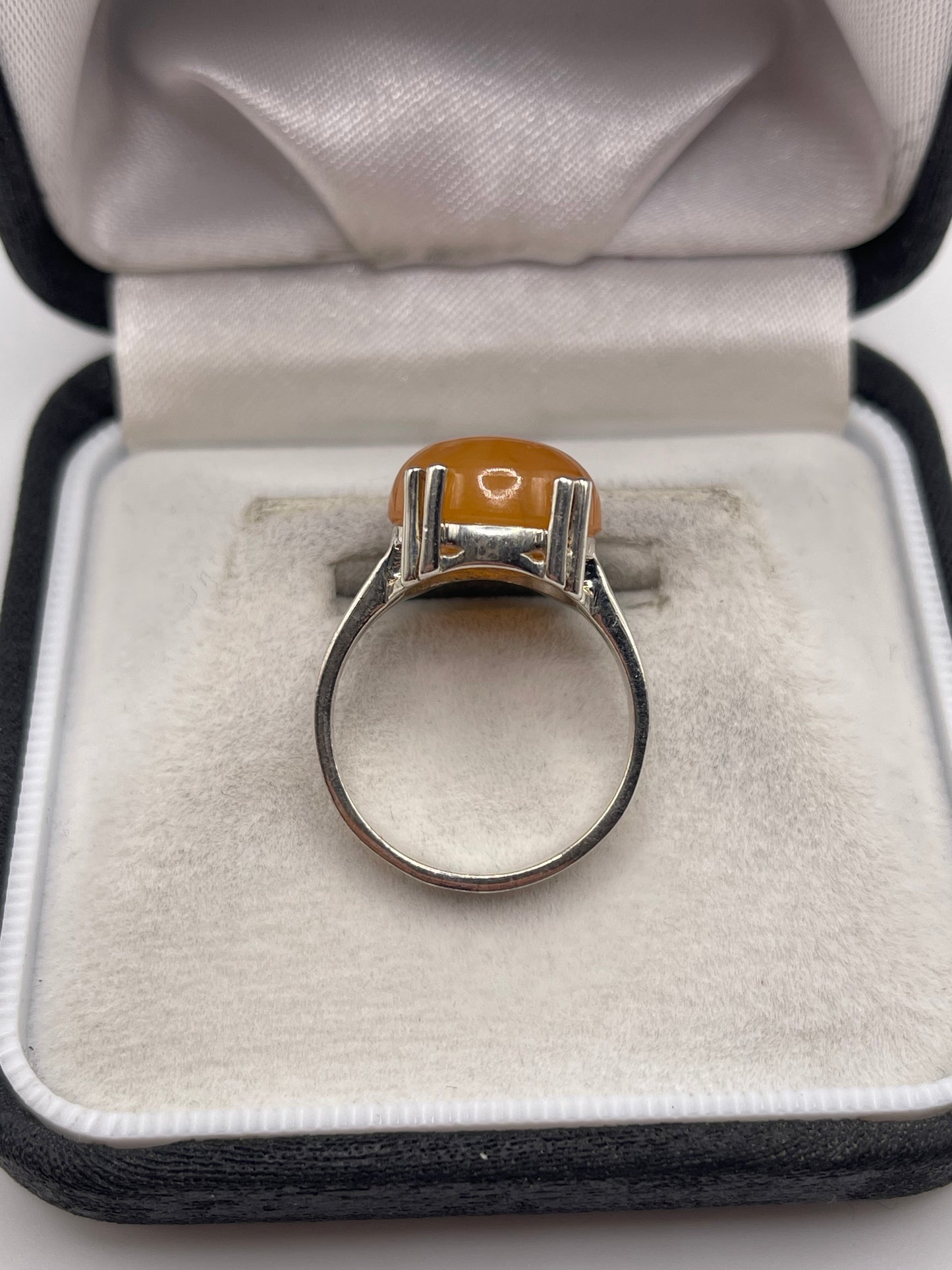 Silver gemstone ring