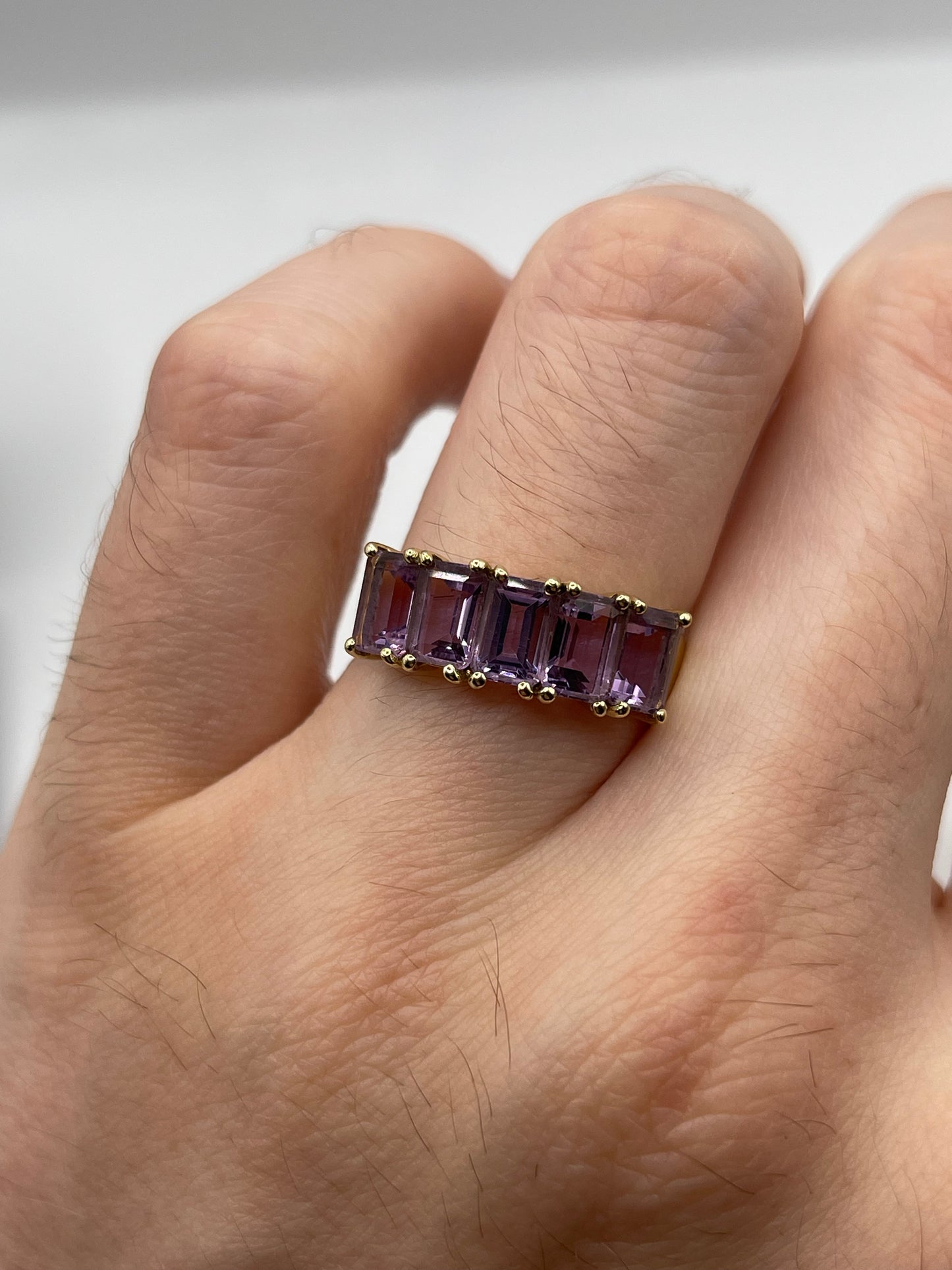 9ct gold amethyst ring