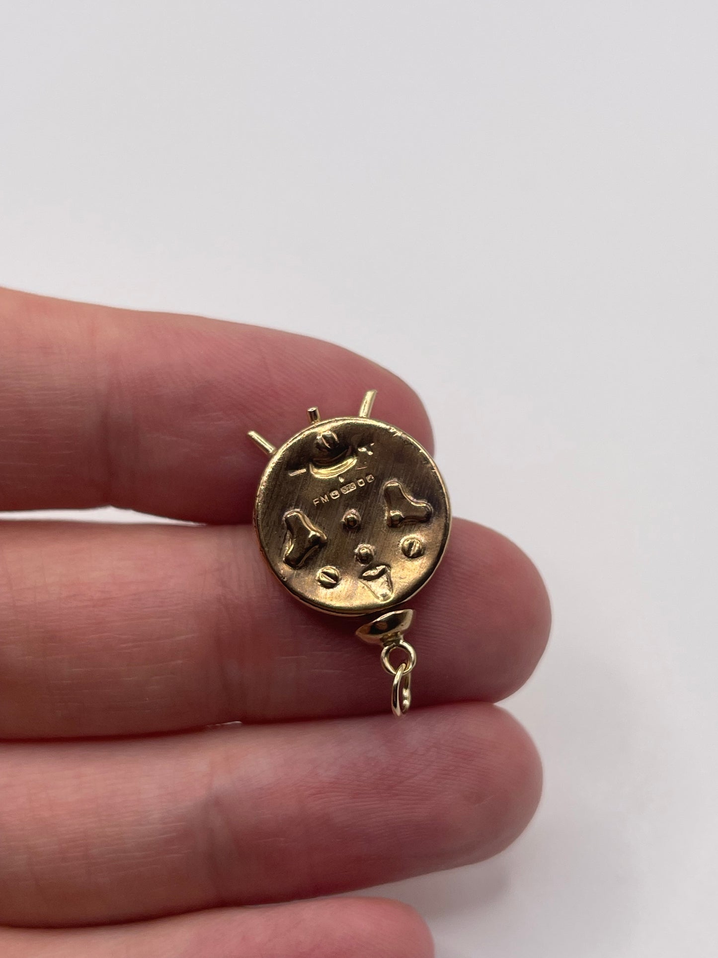 9ct gold clock charm