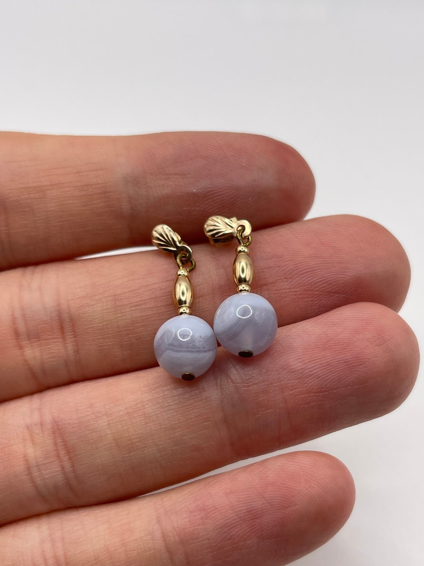 9ct gold agate earrings