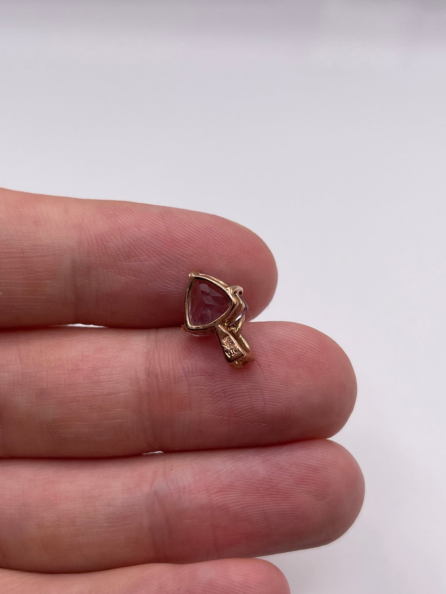 9ct rose gold amethyst and diamond pendant