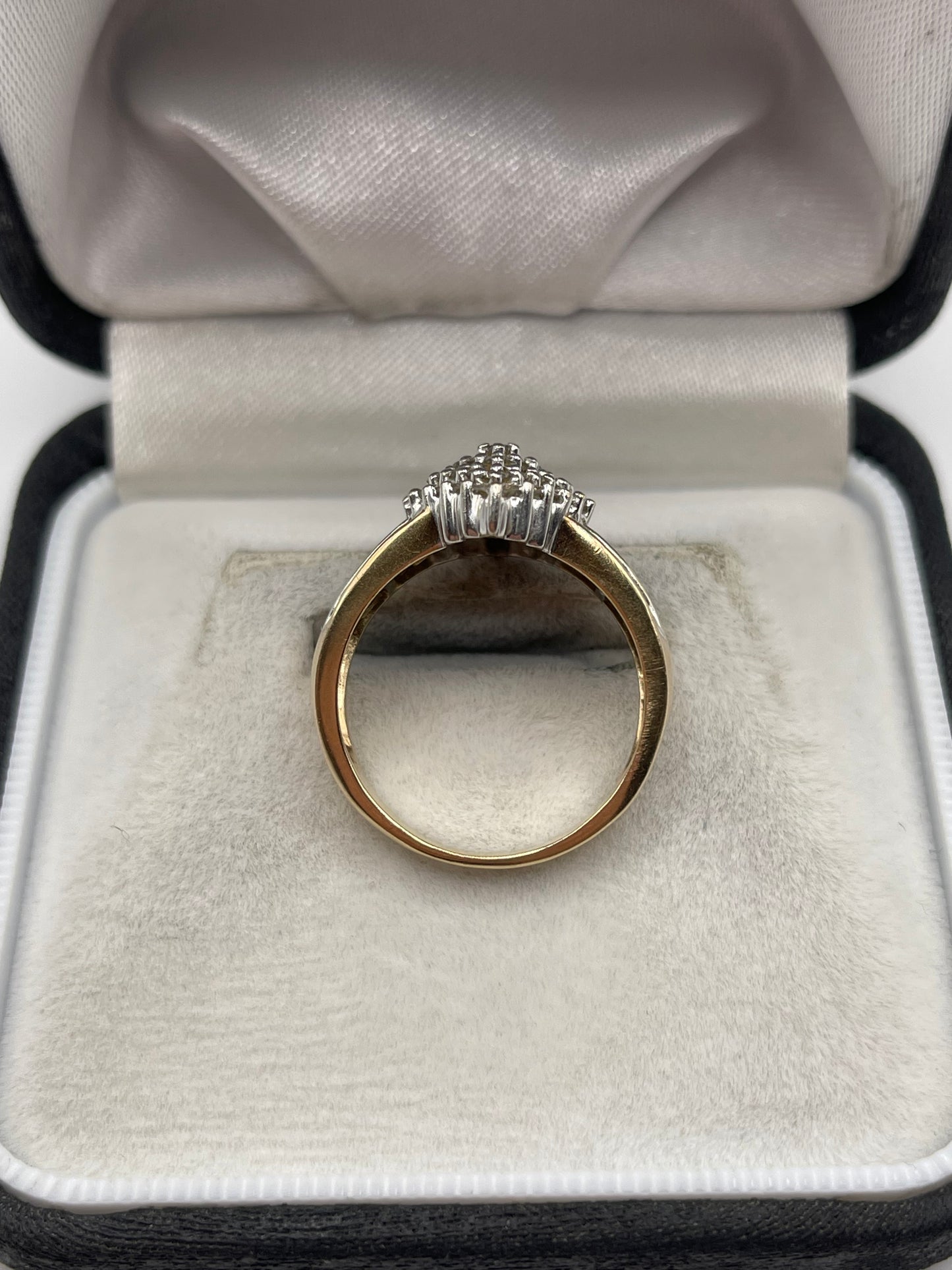 9ct gold 1ct diamond cluster ring