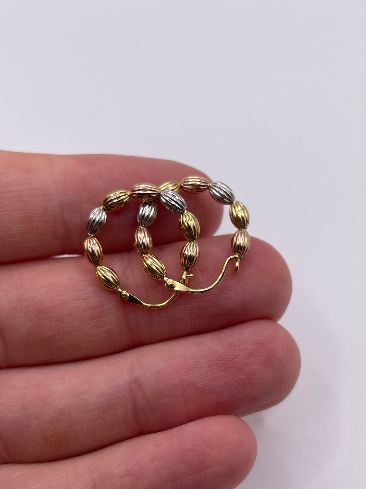 9ct tri gold earrings