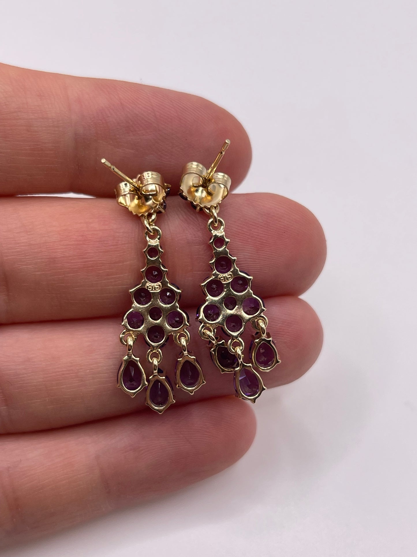 9ct gold amethyst earrings