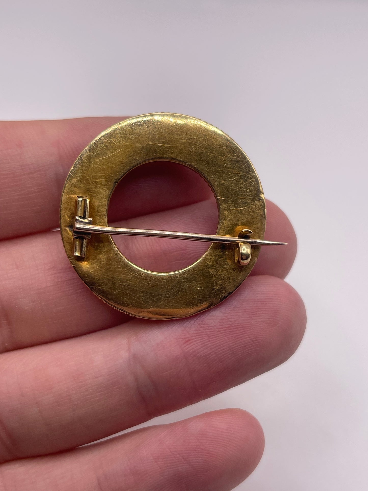 Antique 15ct gold turquoise brooch