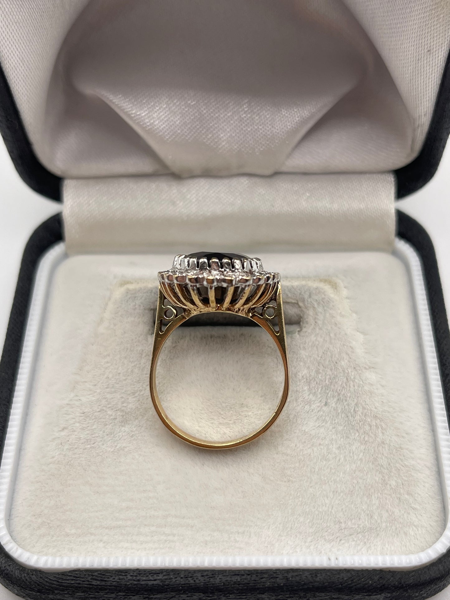 9ct gold sapphire and diamond ring