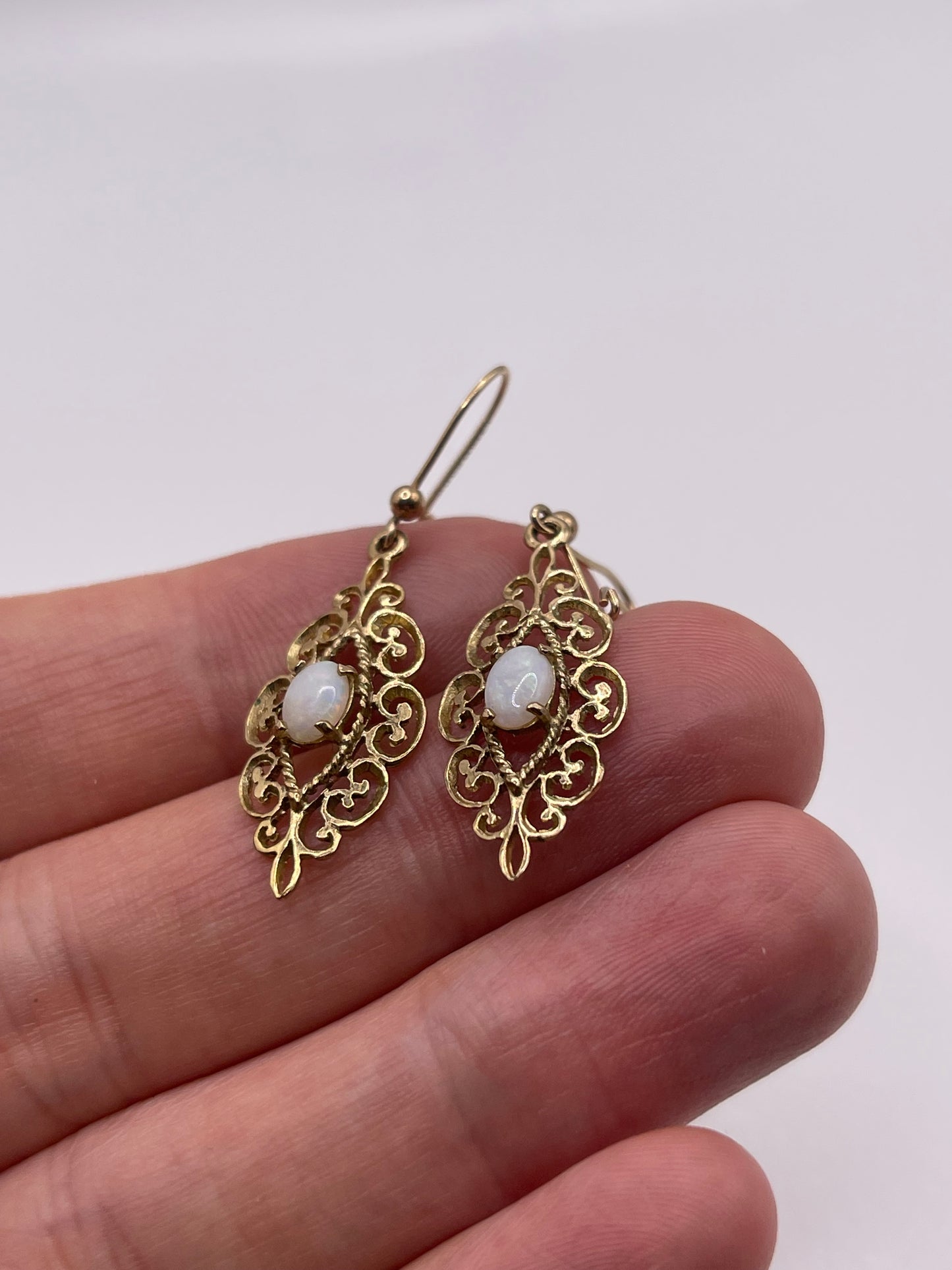 9ct gold opal earrings