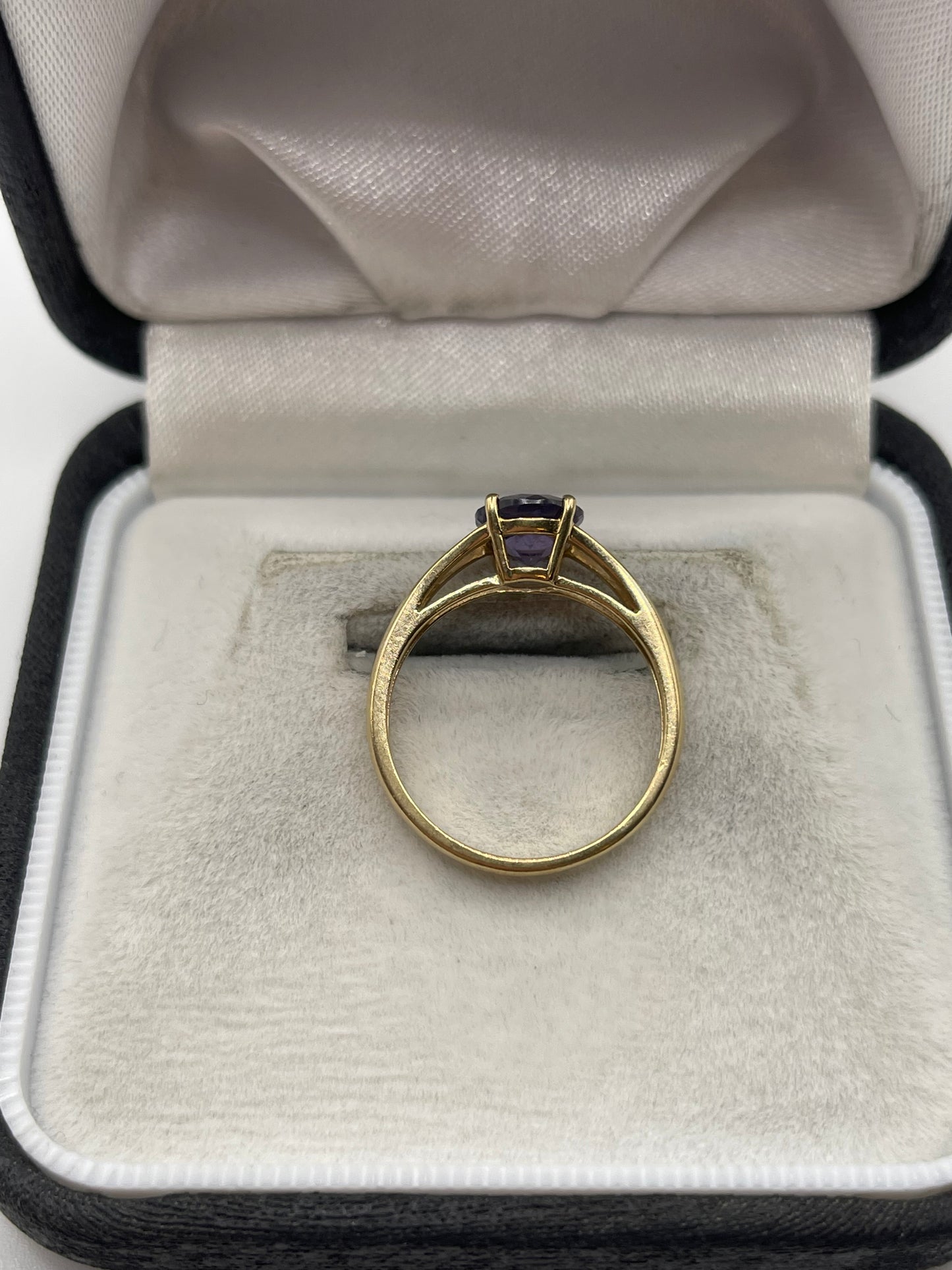 9ct gold blueberry quartz ring
