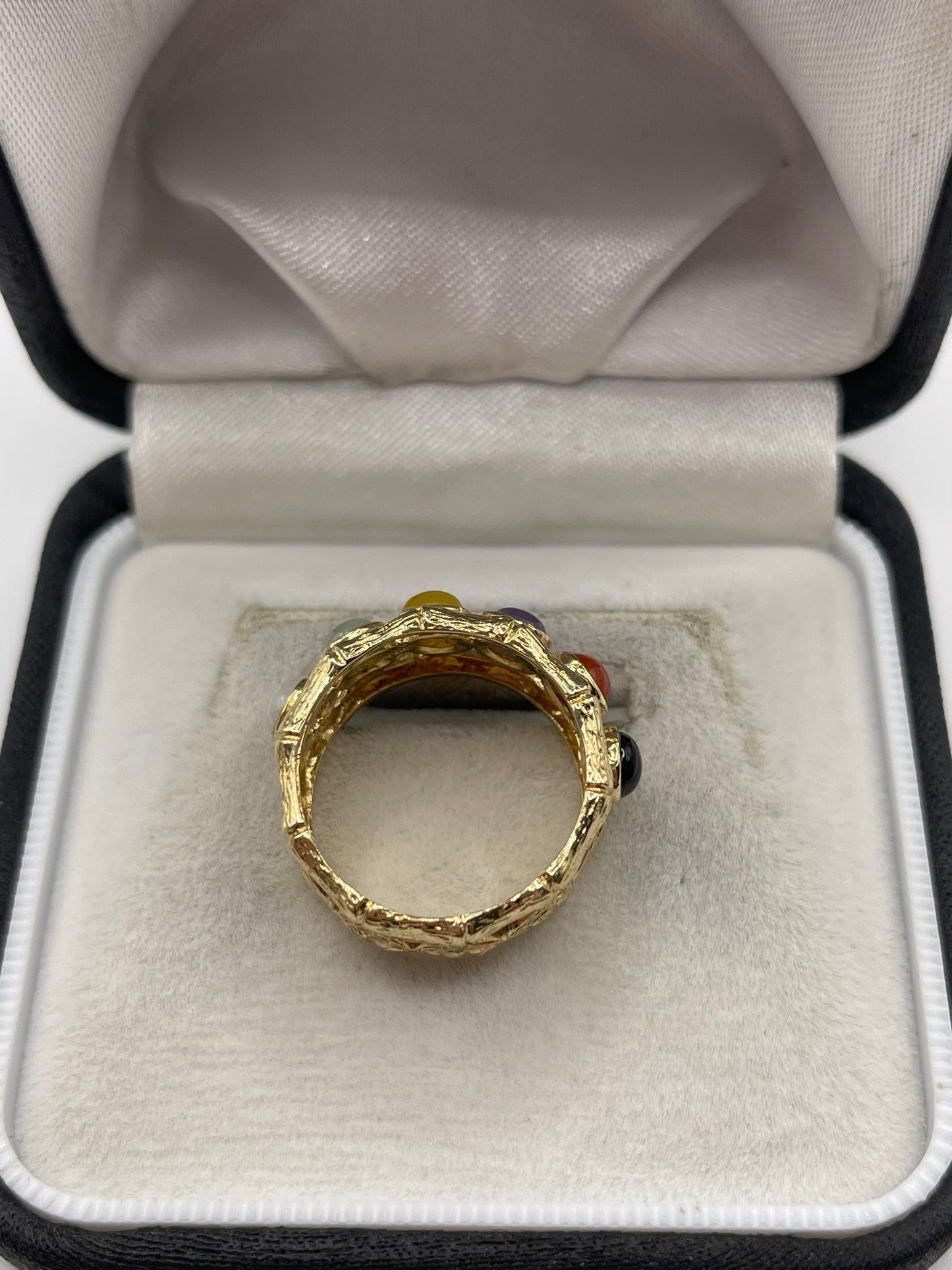 14ct gold jade ring