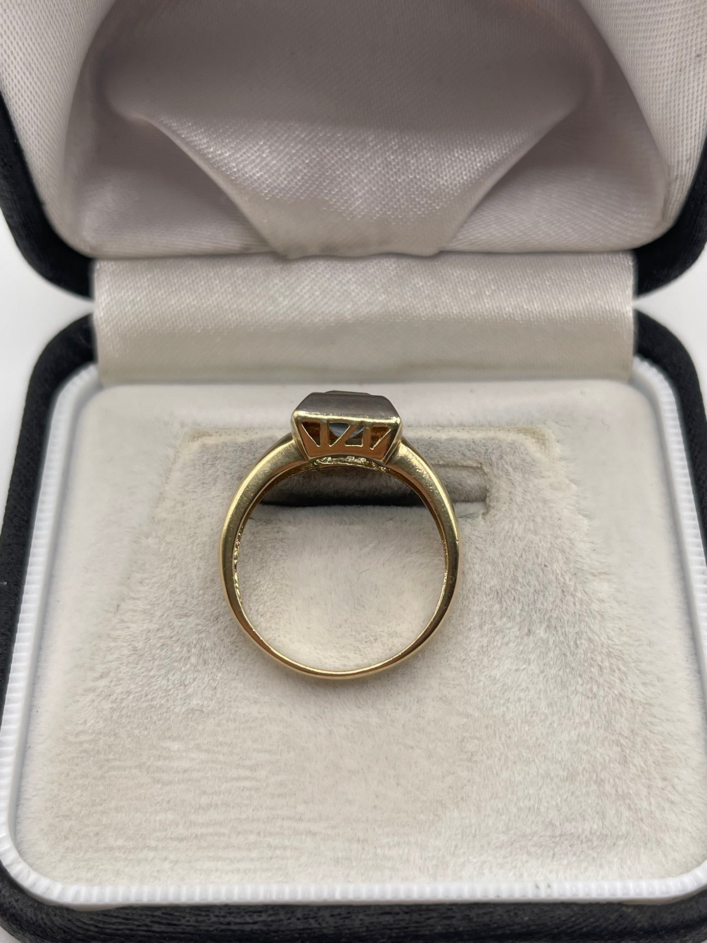 9ct two tone gold topaz ring