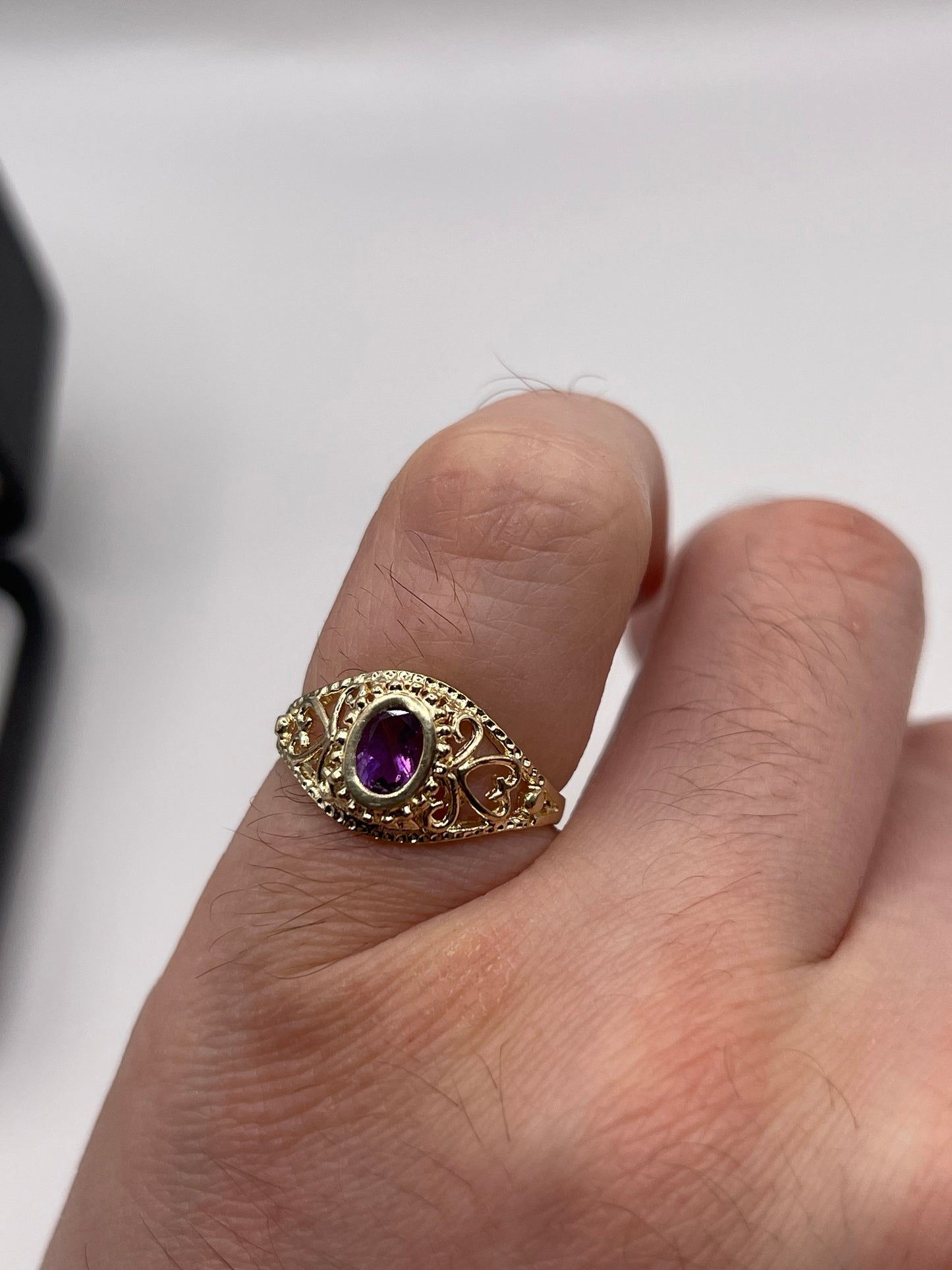 9ct gold amethyst ring