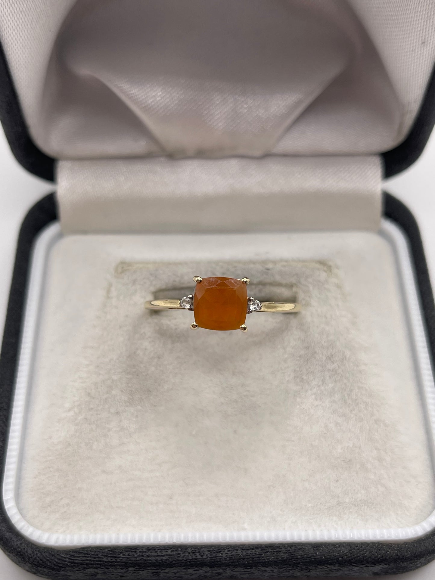 9ct gold opal and zircon ring