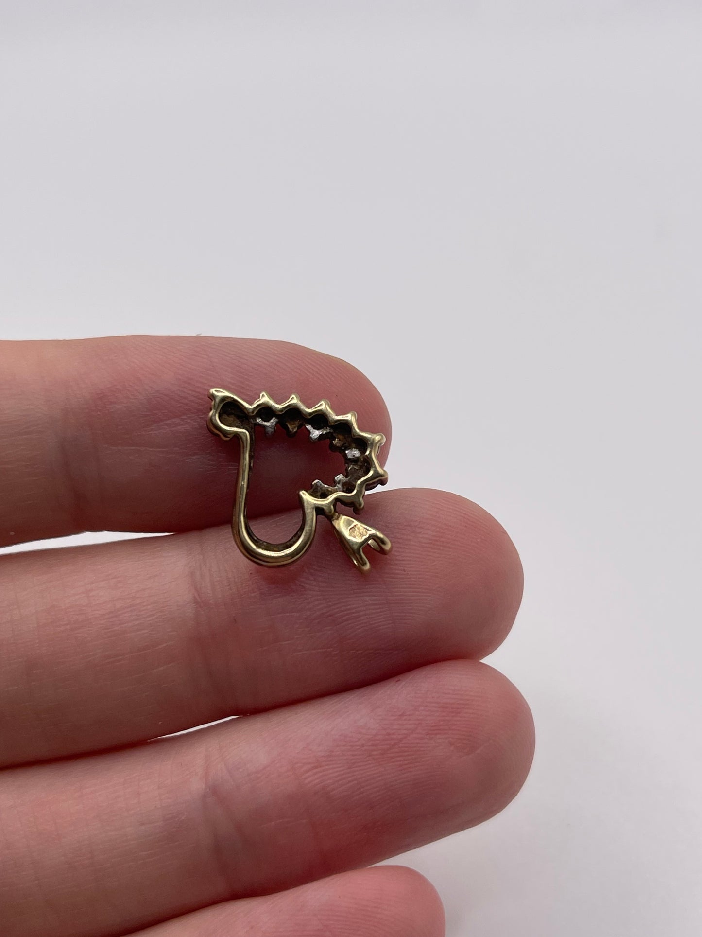 9ct gold sapphire and diamond heart pendant