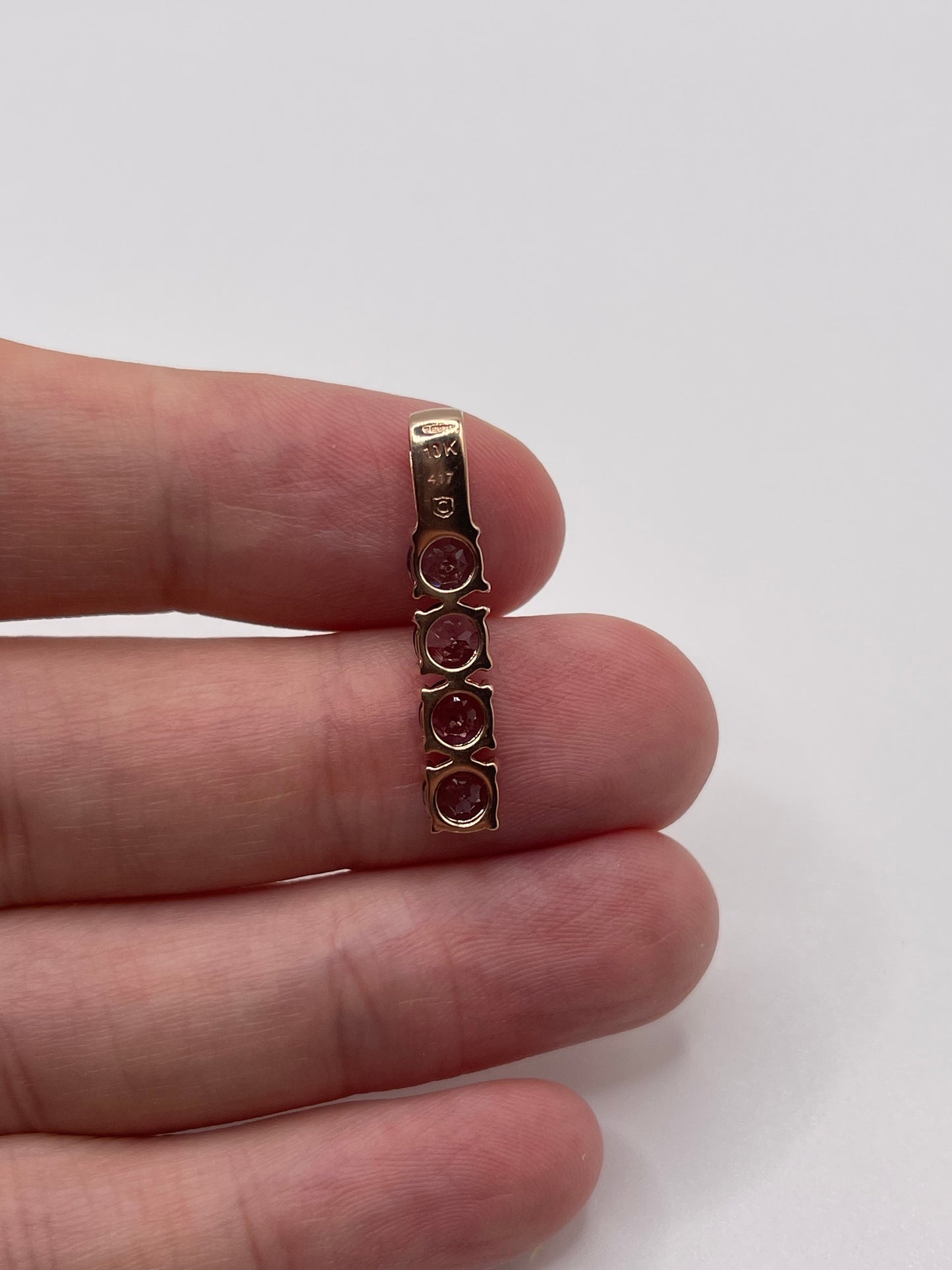 9ct rose gold spinel and zircon pendant