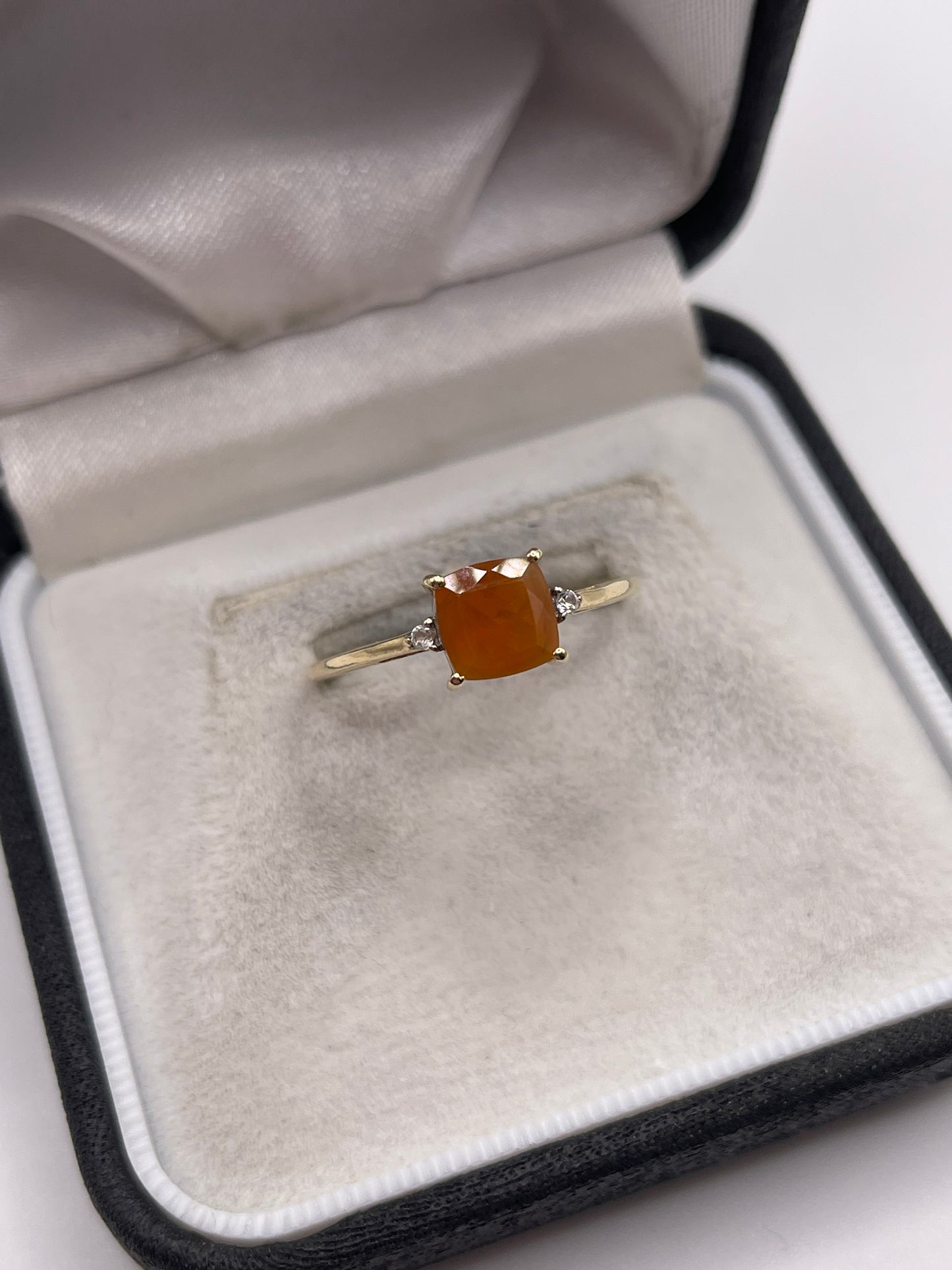 9ct gold opal and zircon ring