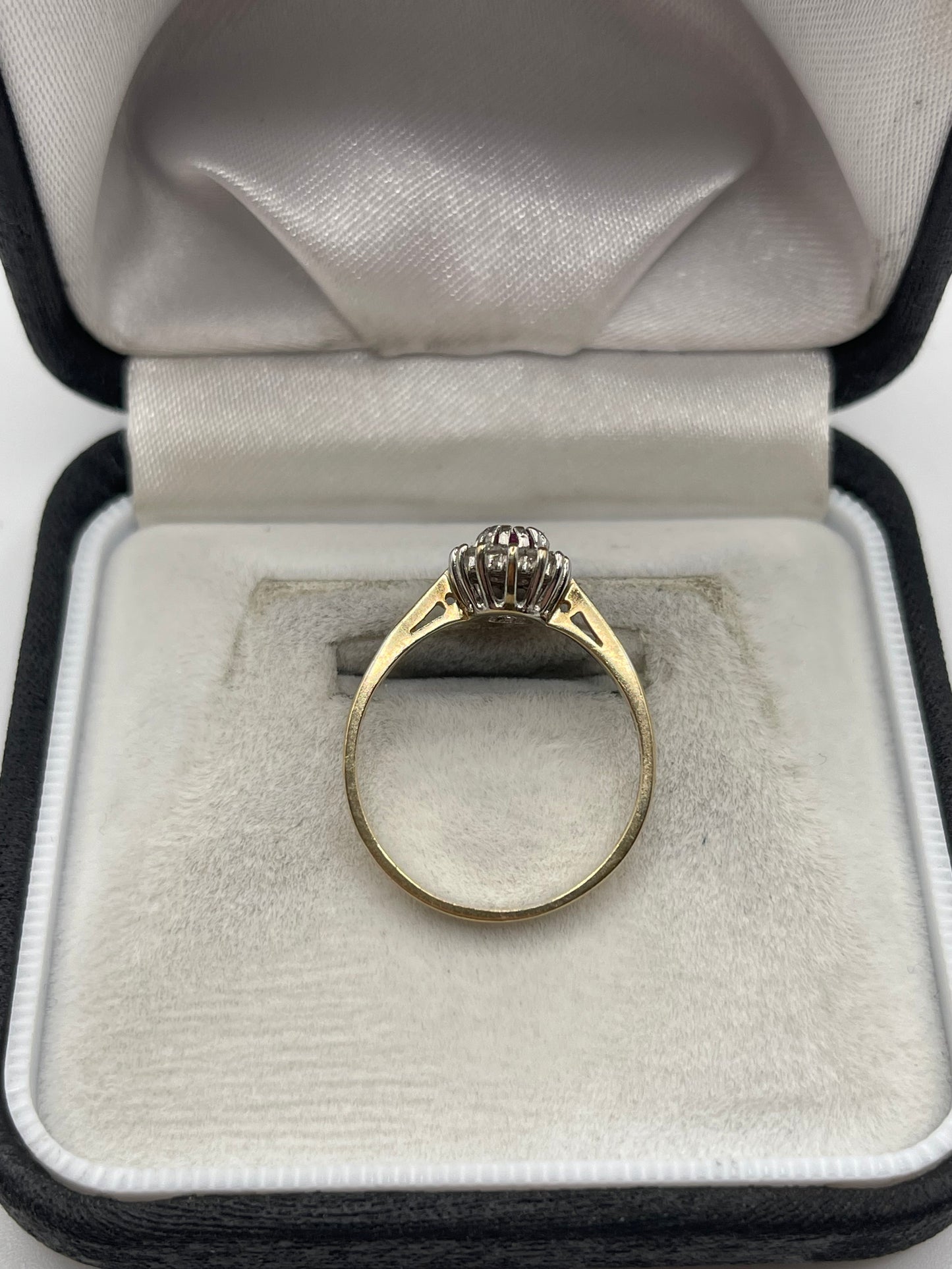 9ct gold ruby and diamond ring