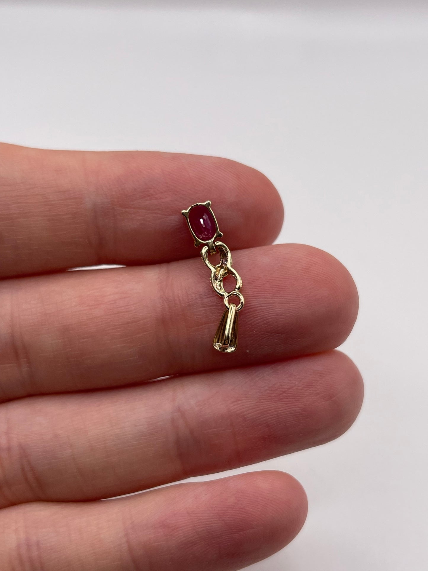 9ct gold ruby and diamond pendant