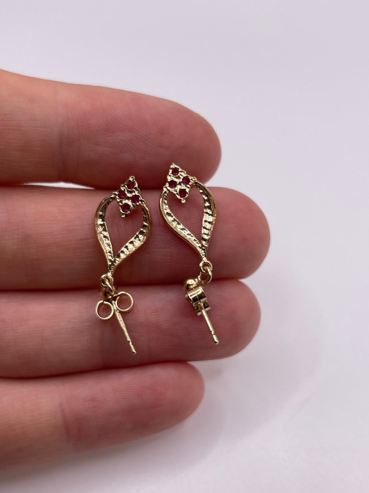 9ct gold ruby earrings