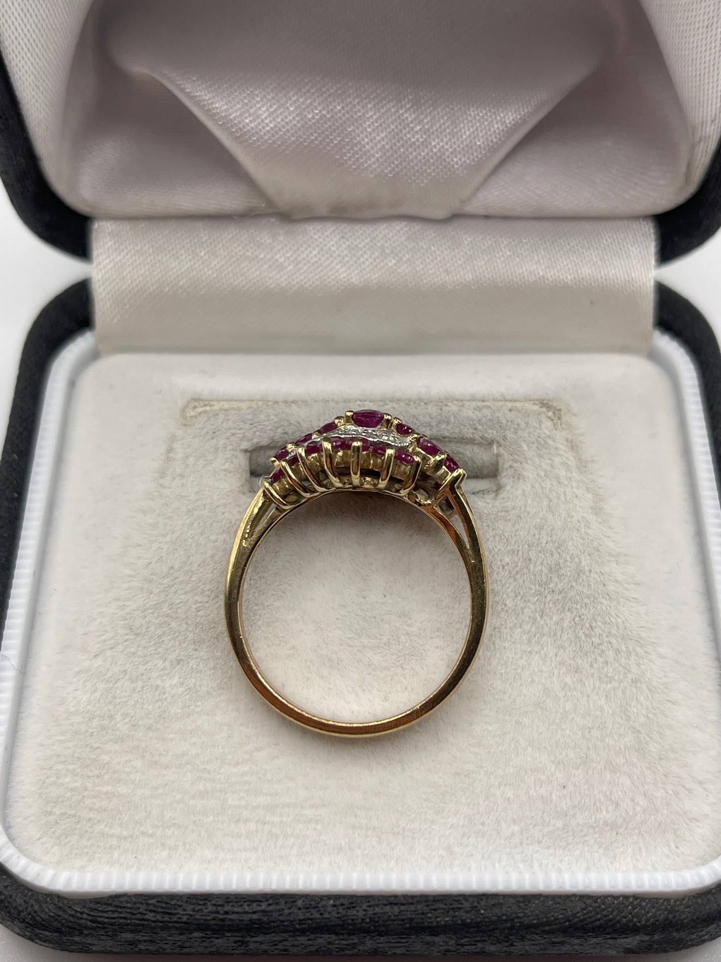 9ct gold ruby and diamond ring
