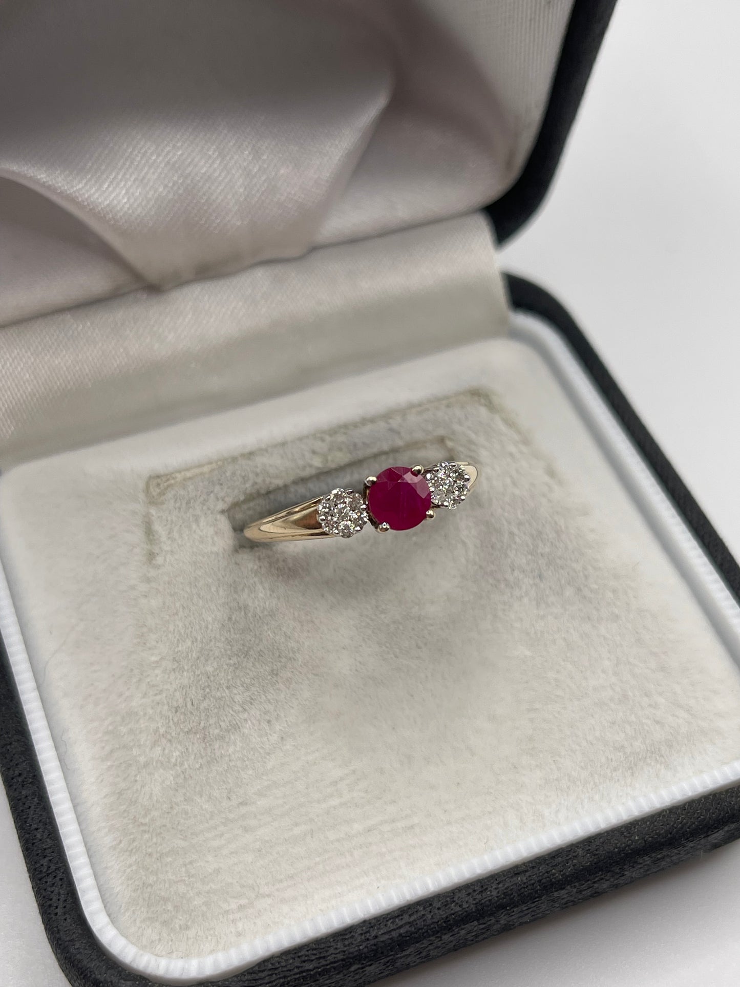 9ct gold ruby and diamond ring