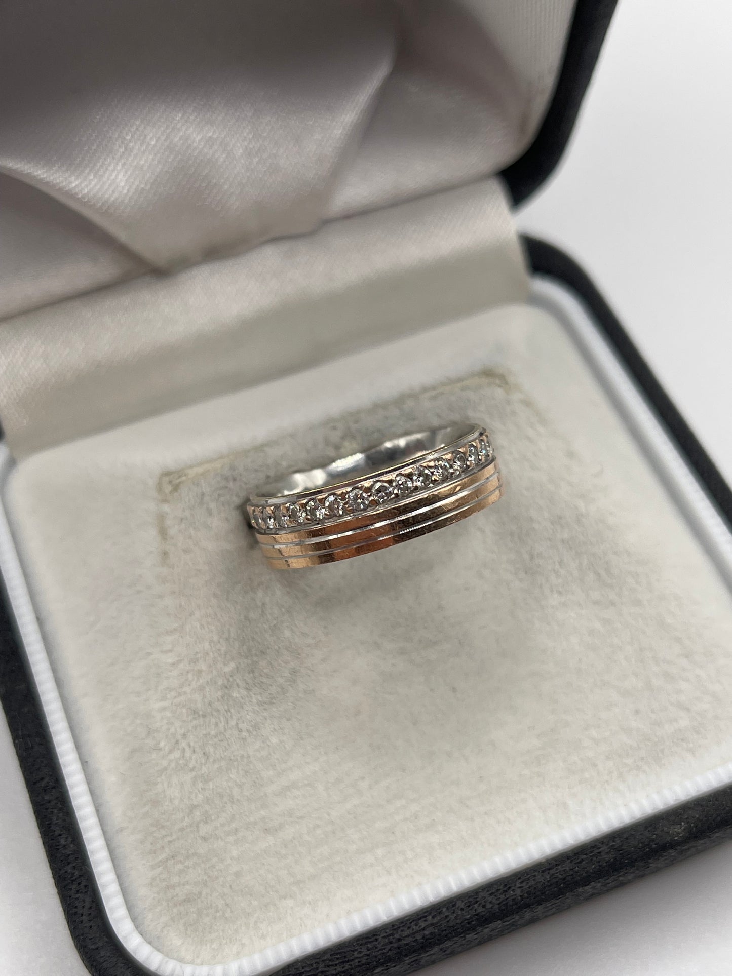 14ct two tone diamond eternity ring