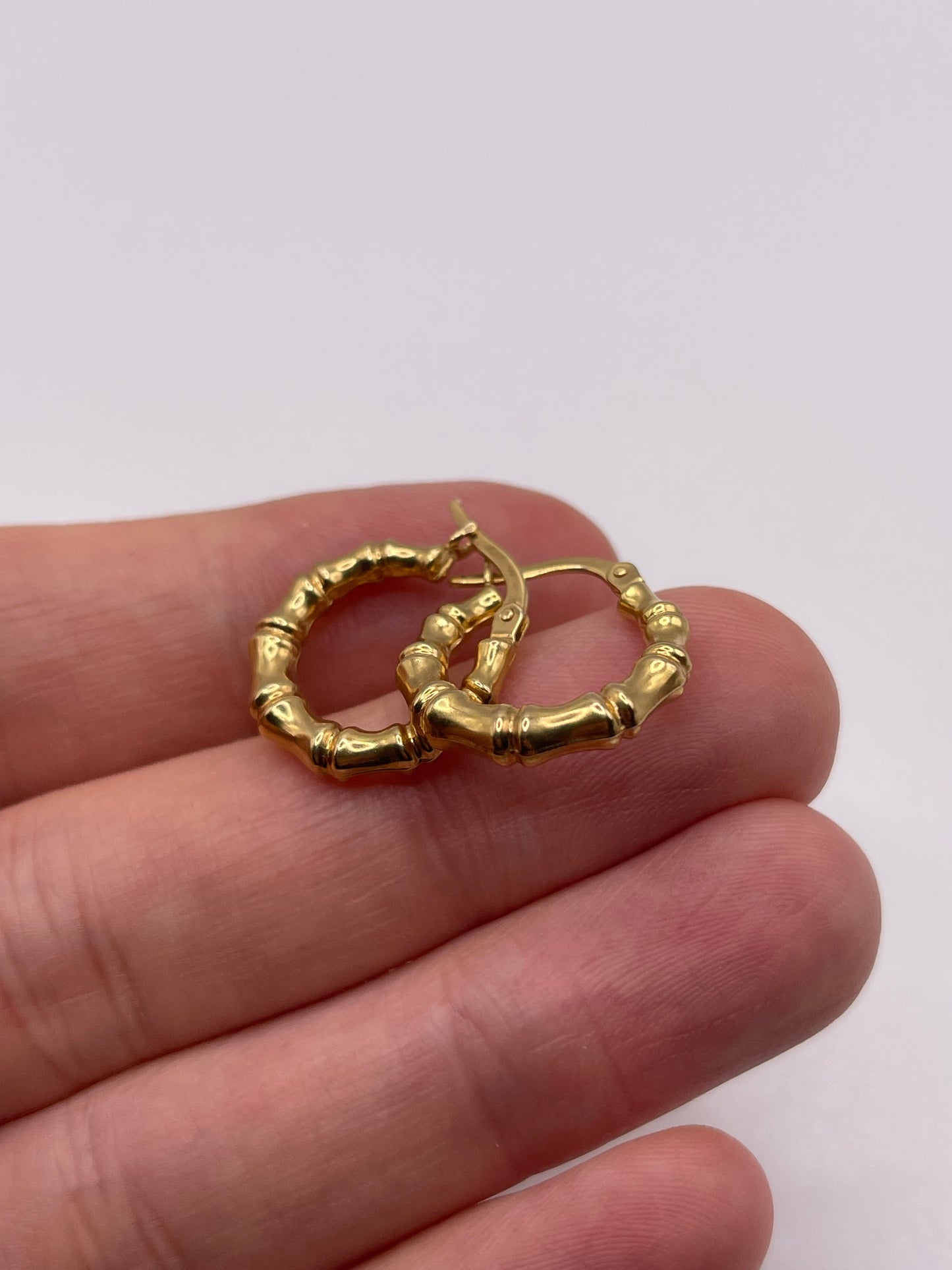 9ct gold bamboo earrings