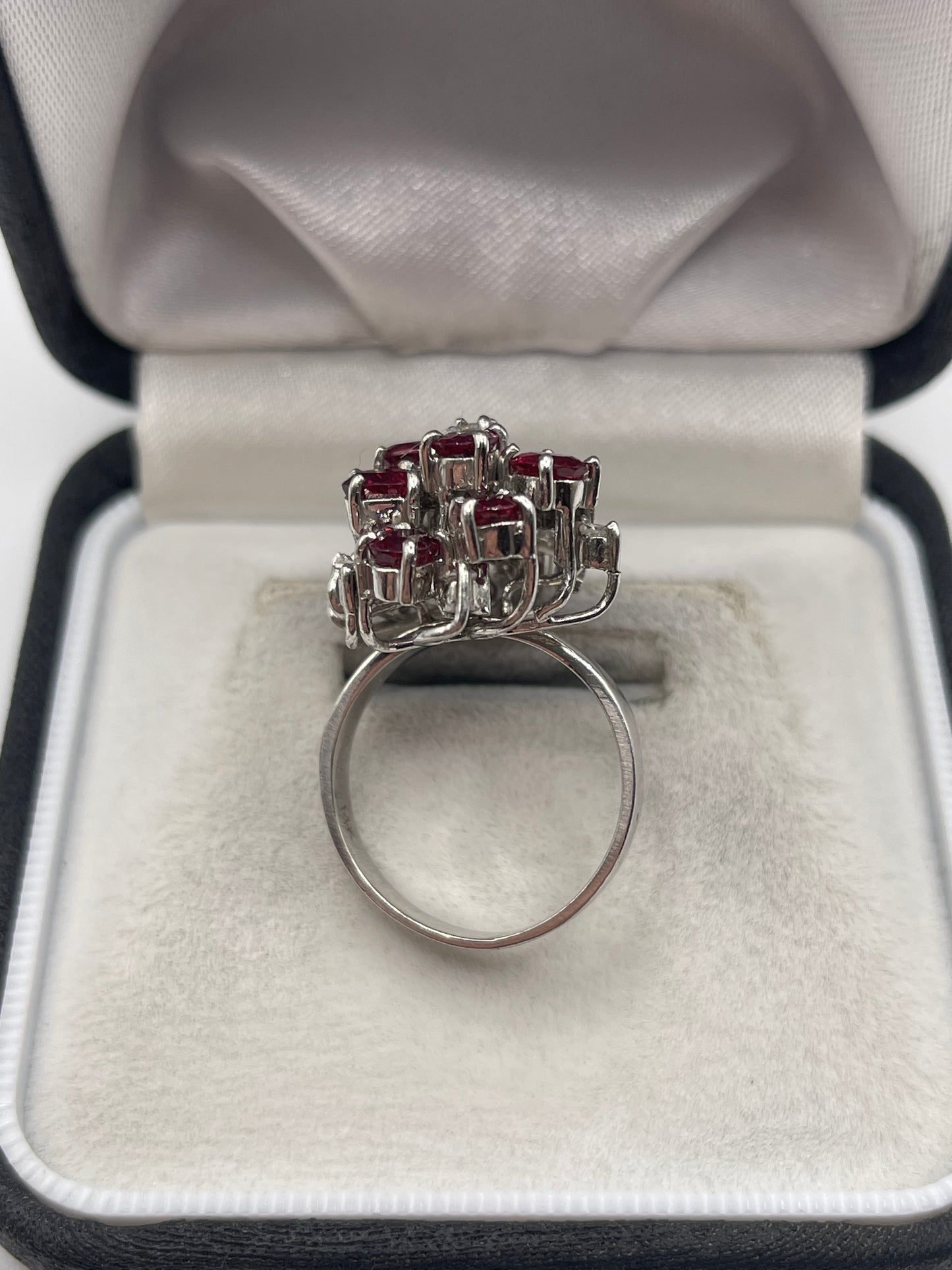 14ct white gold ruby and diamond ring