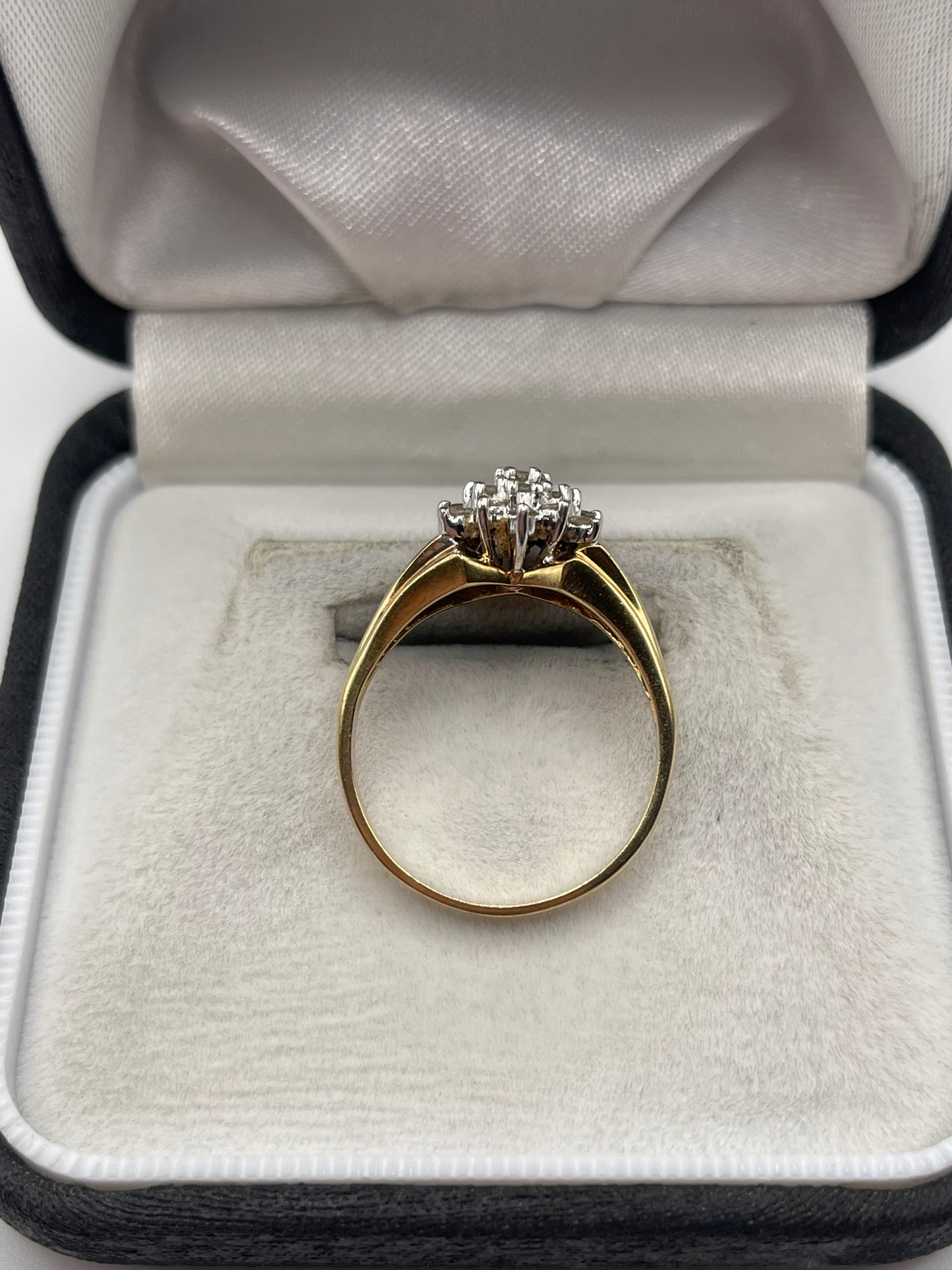9ct gold 50 point diamond cluster ring
