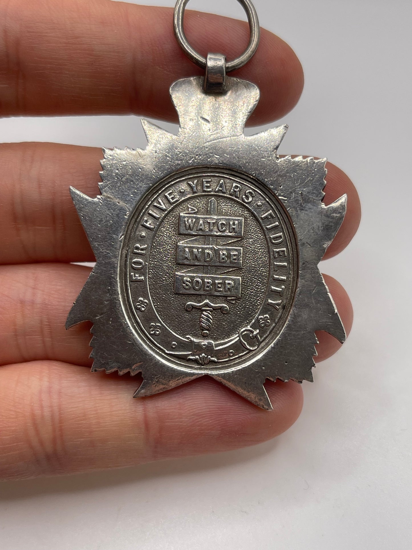 Heavy silver temperance medal
