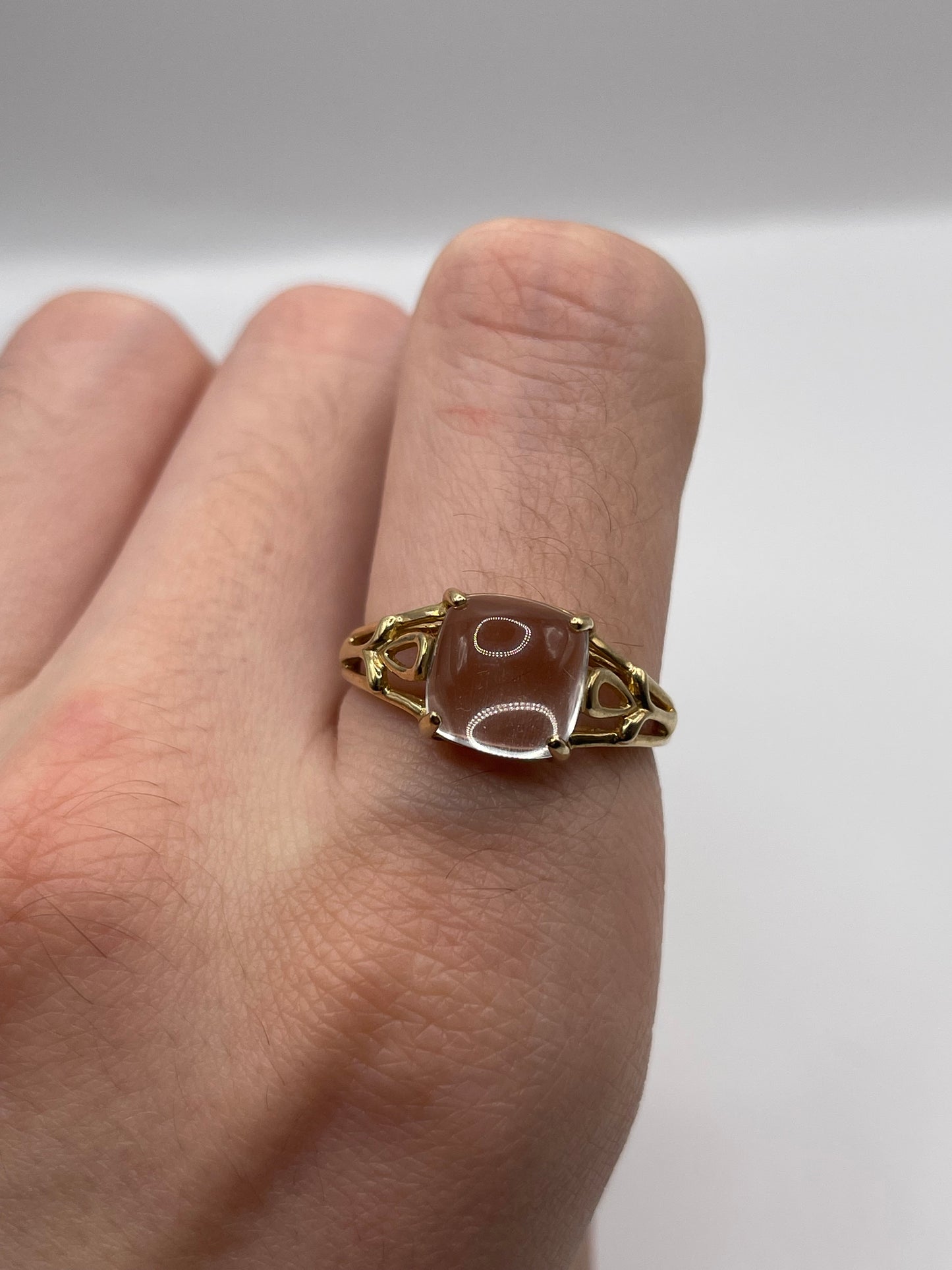 9ct gold rock Crystal ring