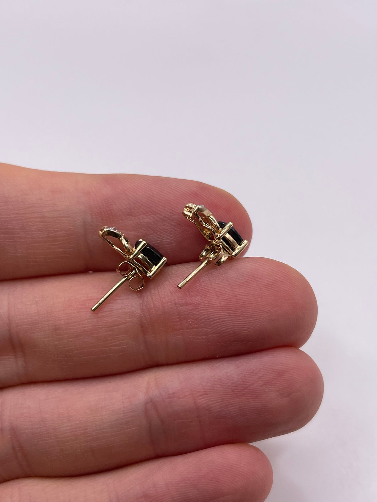9ct gold sapphire and diamond earrings