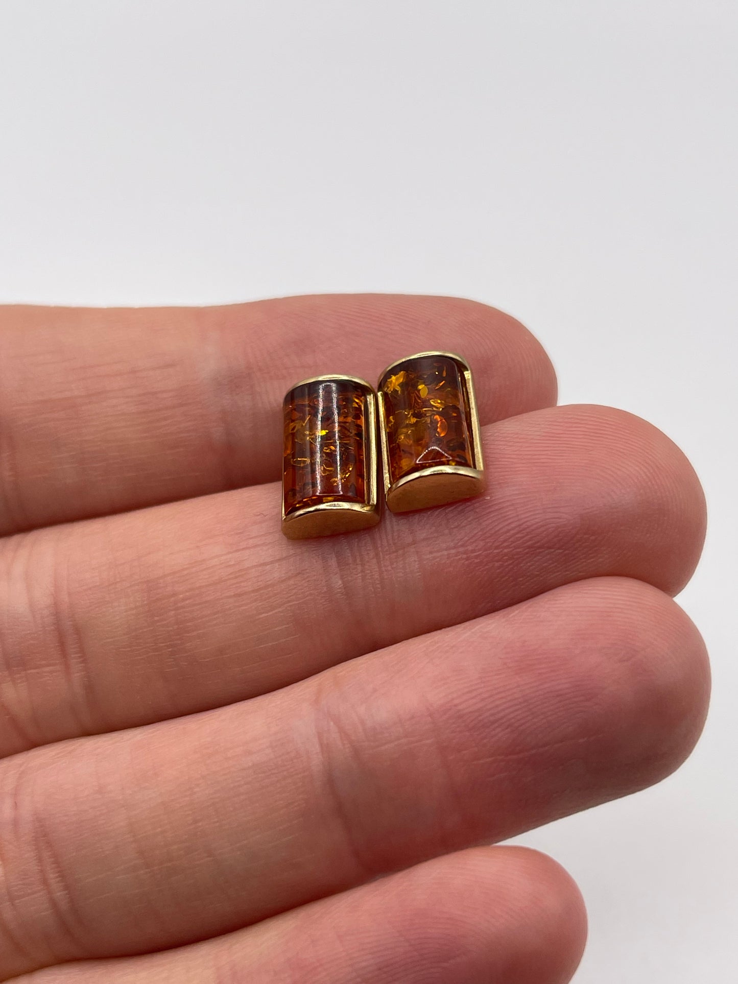 9ct gold amber earrings