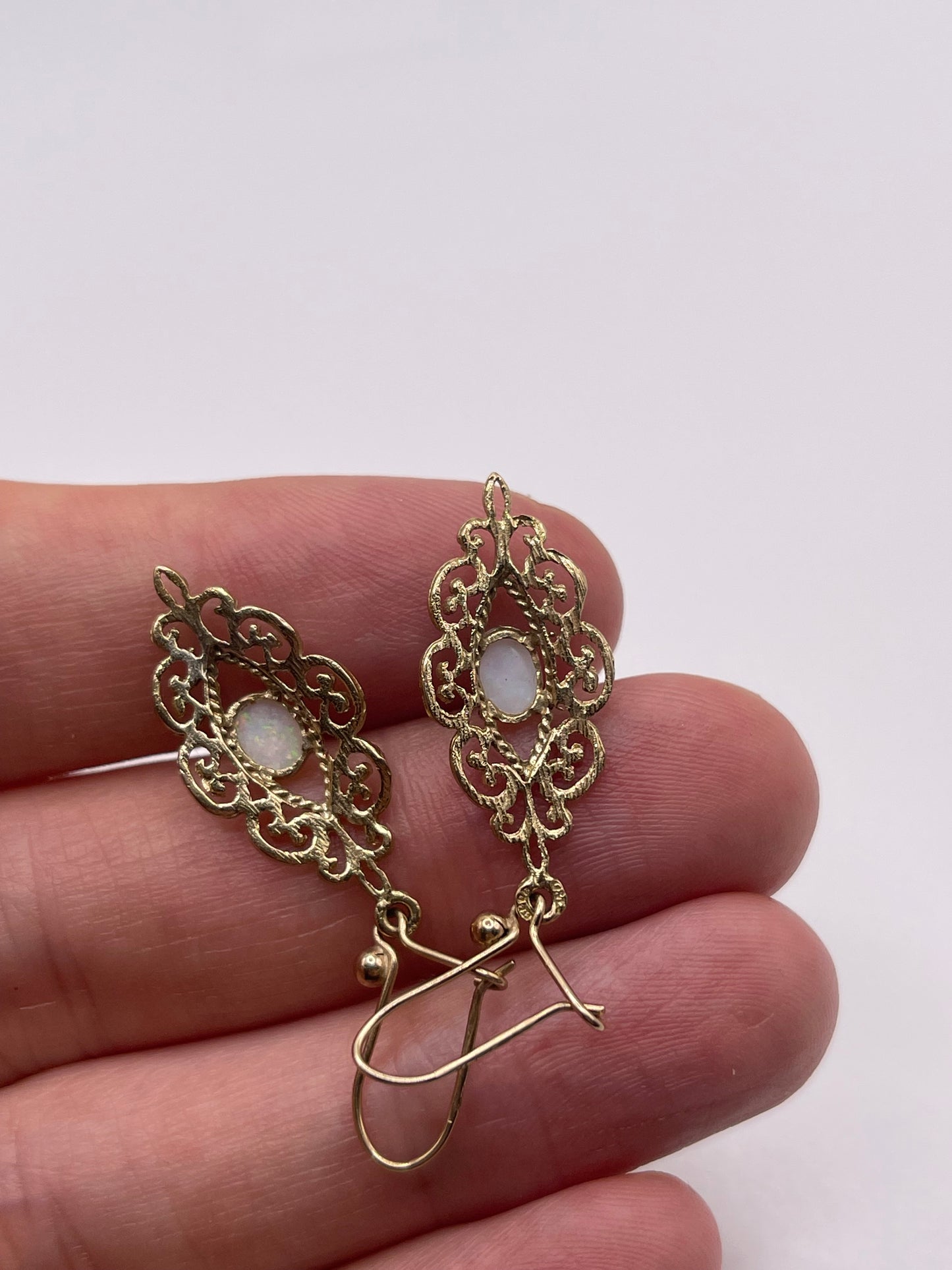 9ct gold opal earrings