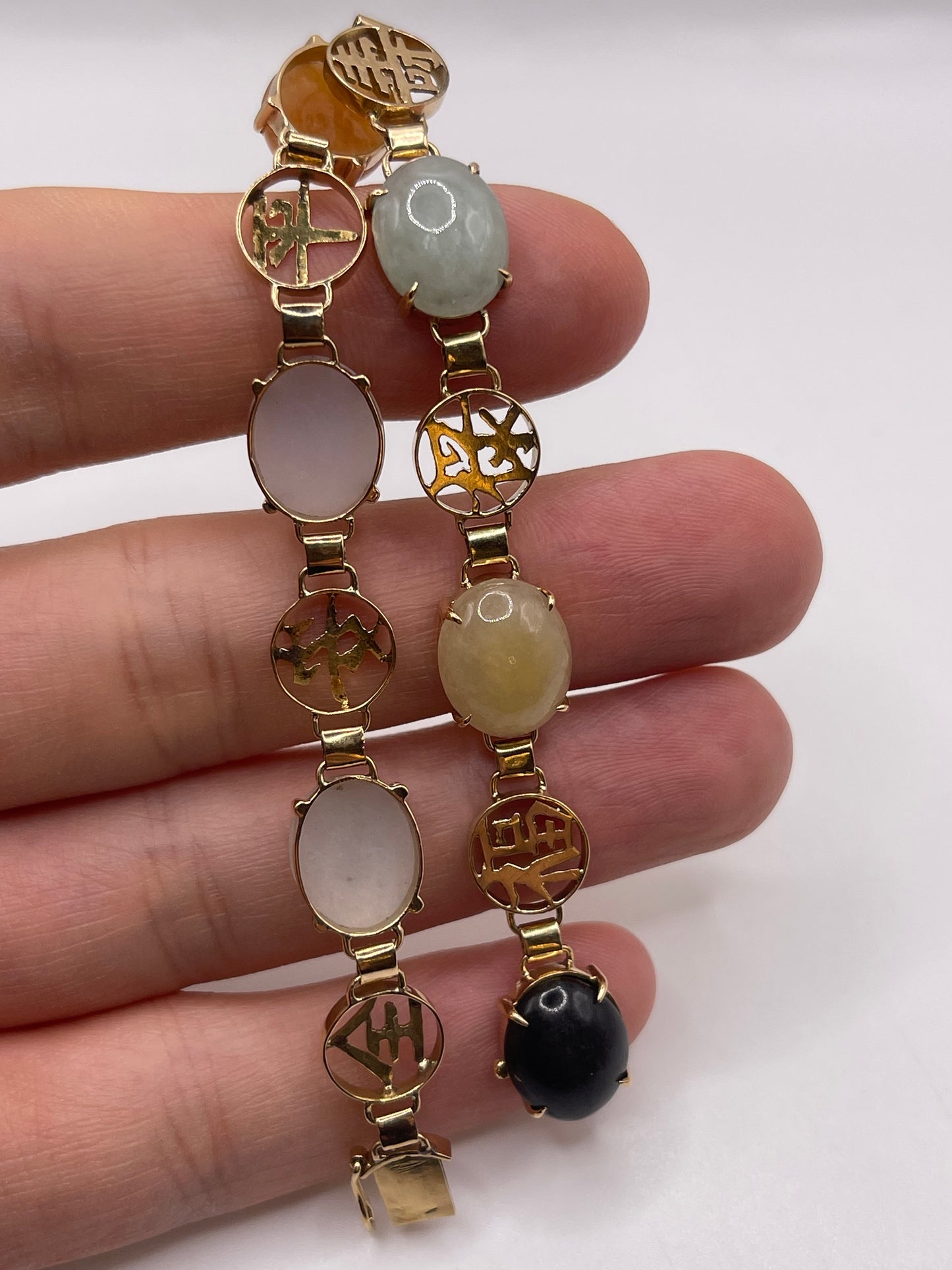 14ct gold jade bracelet