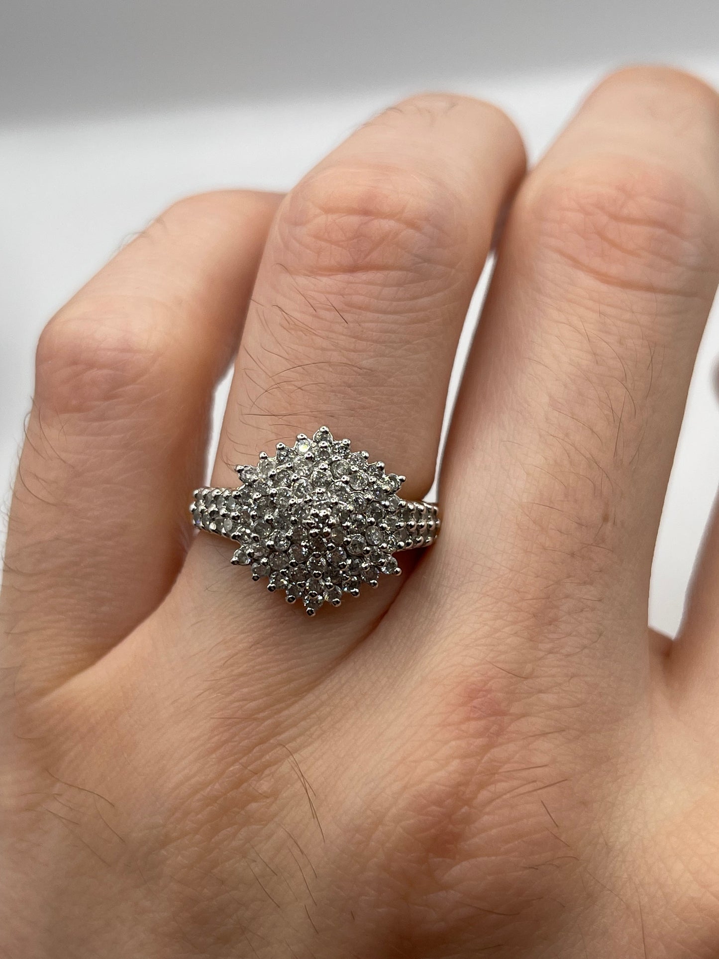 9ct gold diamond cluster ring
