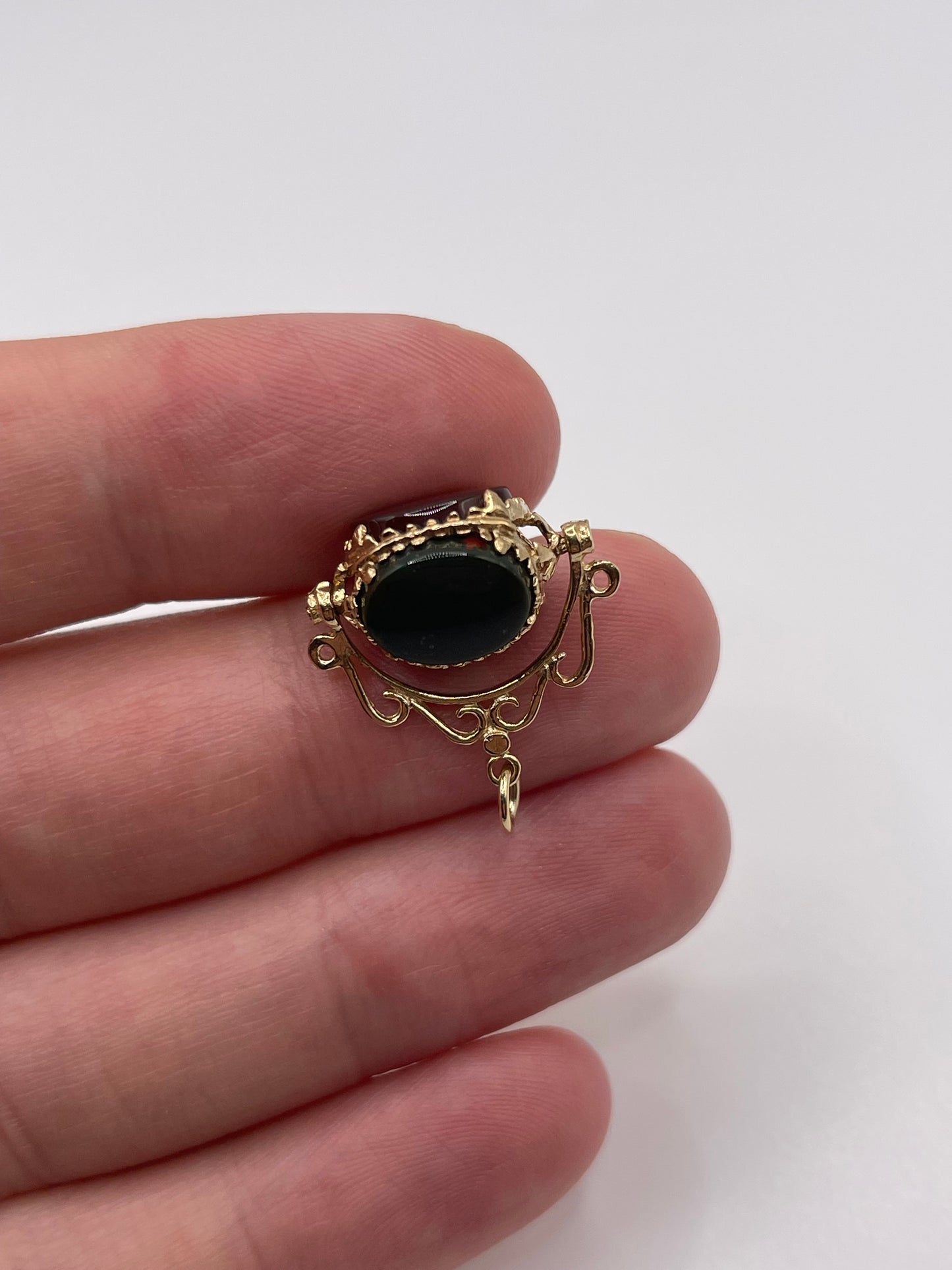 9ct gold multi gemstone fob pendant