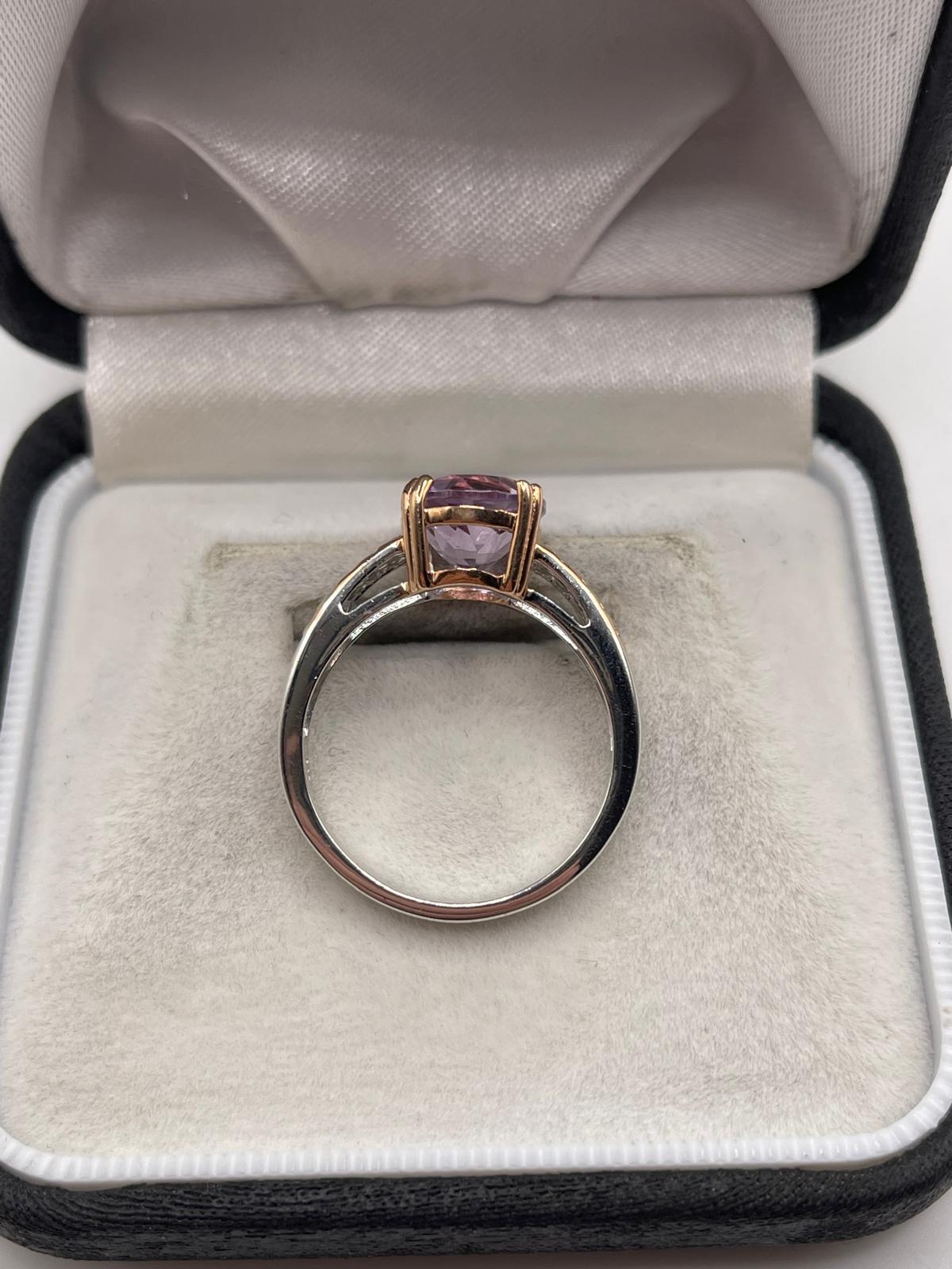 Silver amerhyst ring