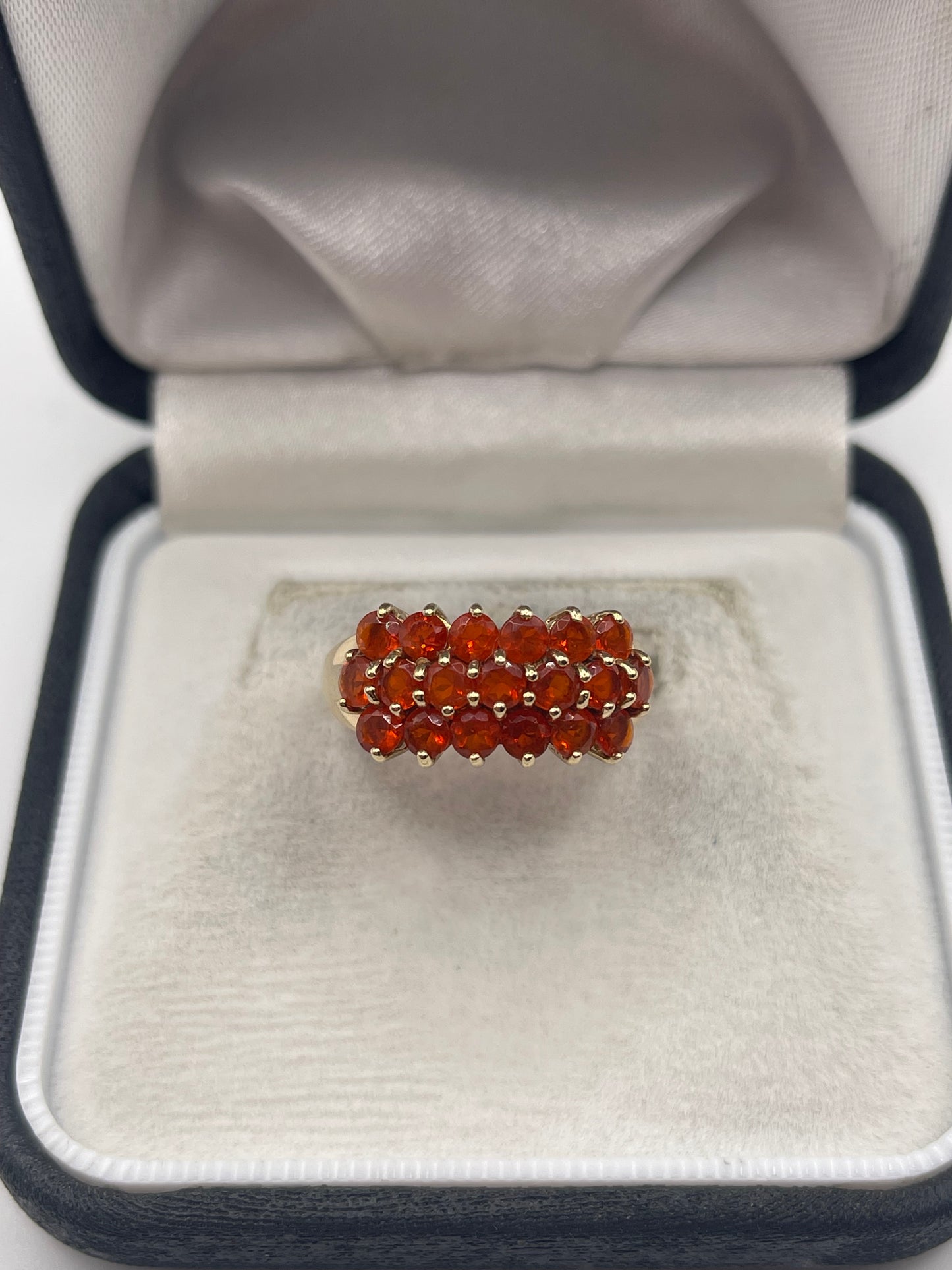 9ct gold fire opal cluster ring