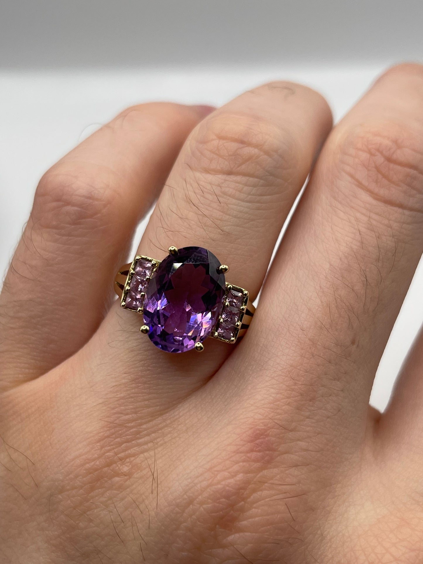 9ct gold amethyst ring