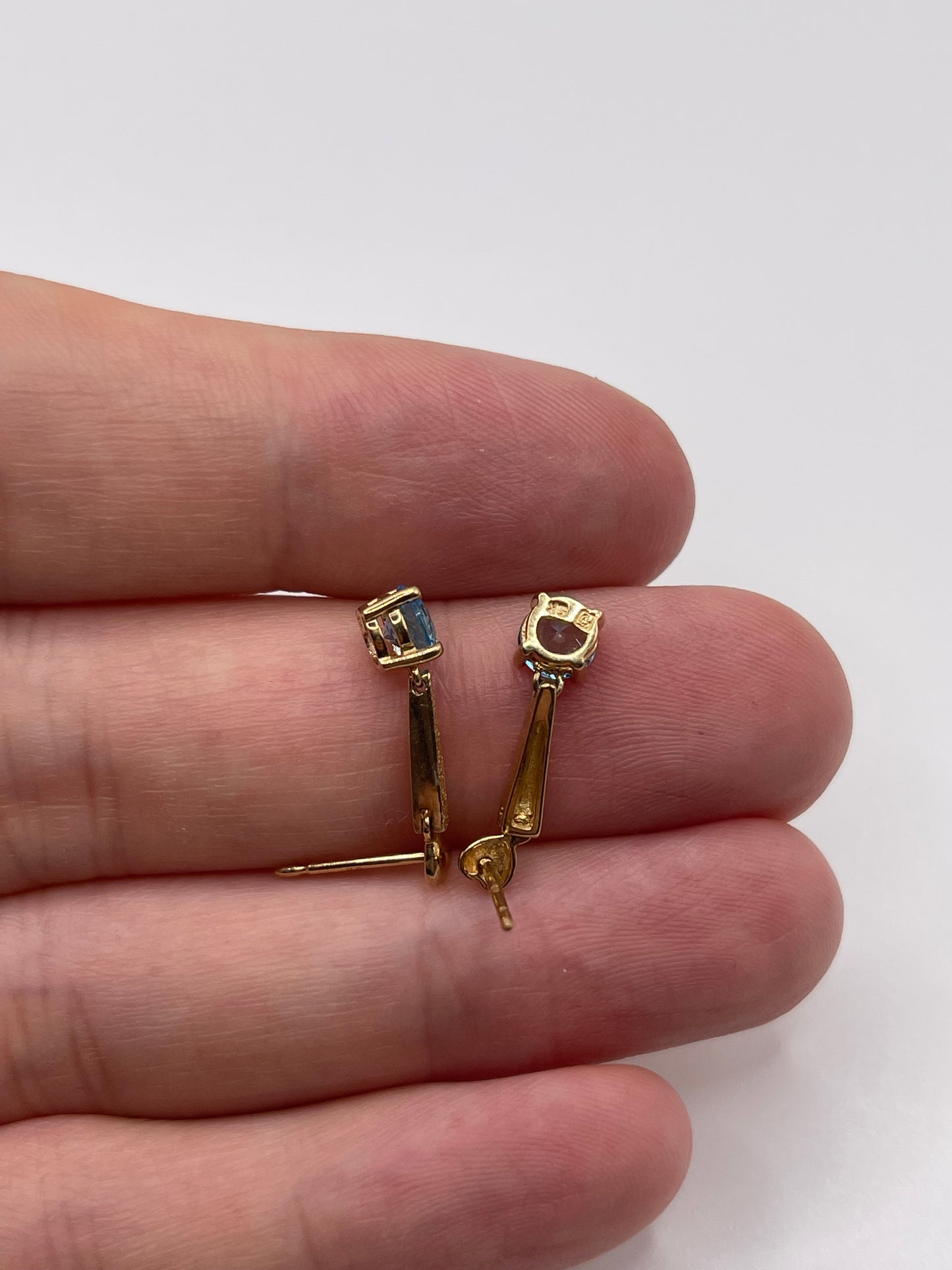 9ct gold blue topaz earrings