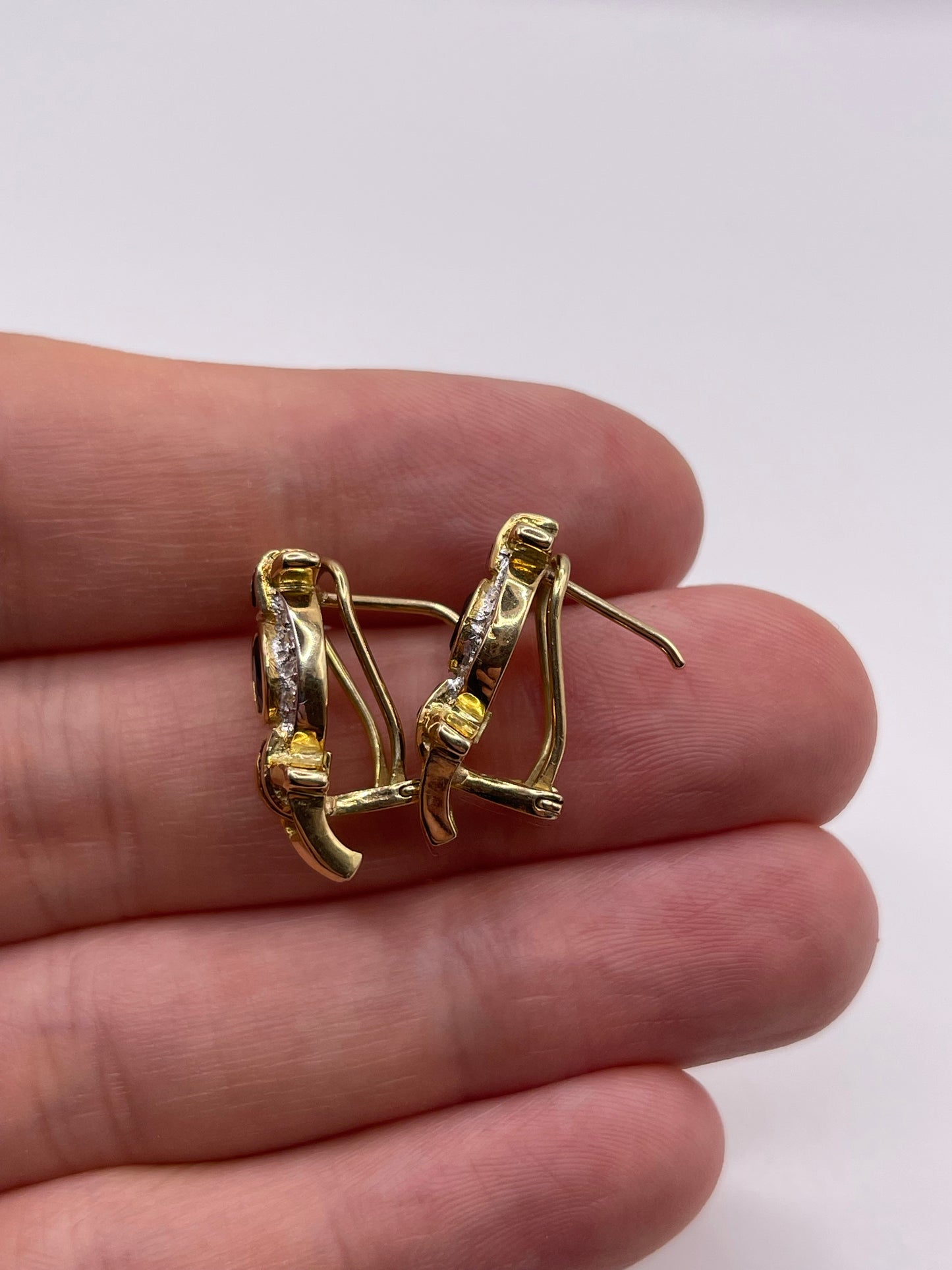 14ct gold sapphire and diamond earrings