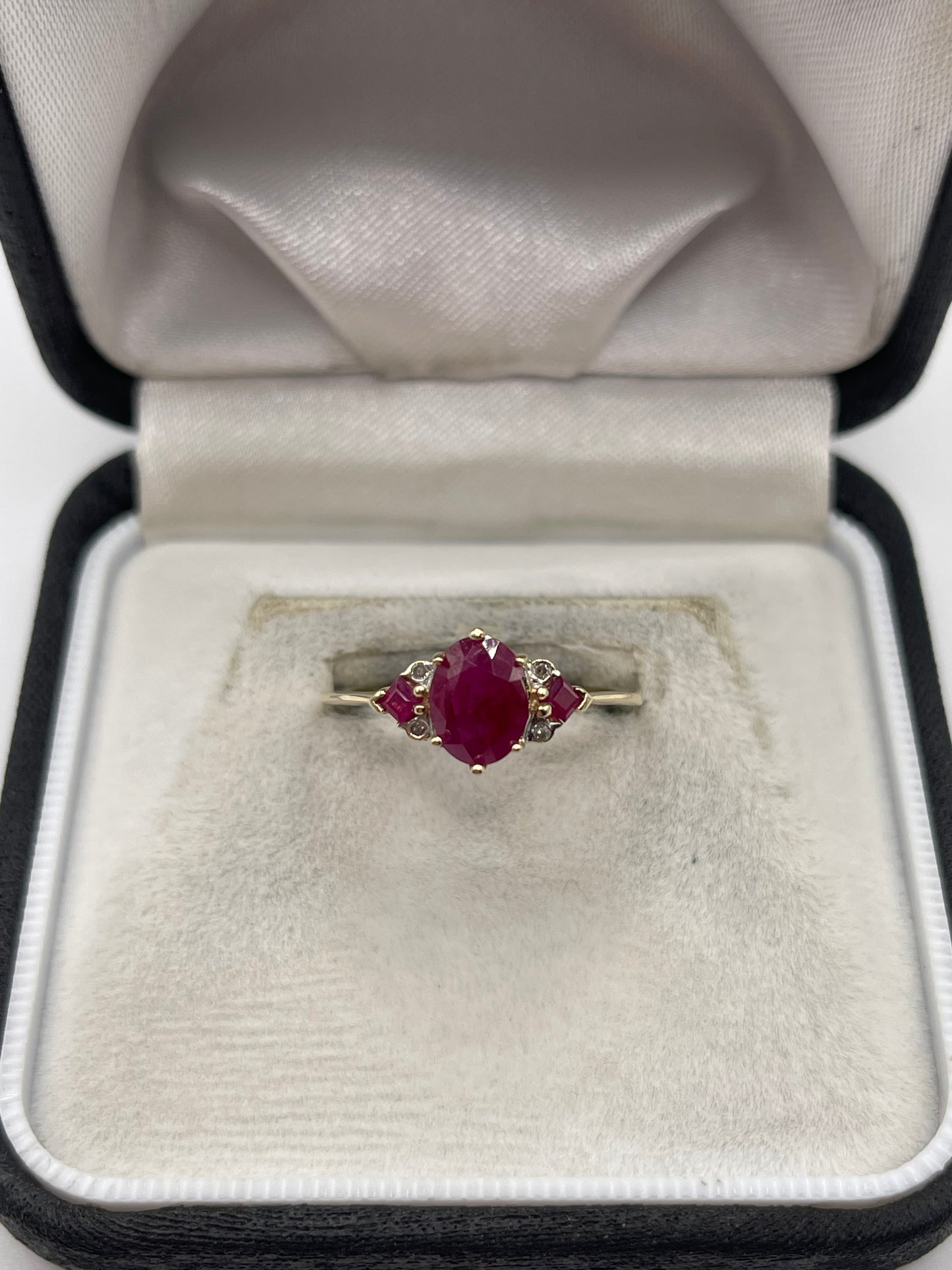 9ct gold ruby and diamond ring