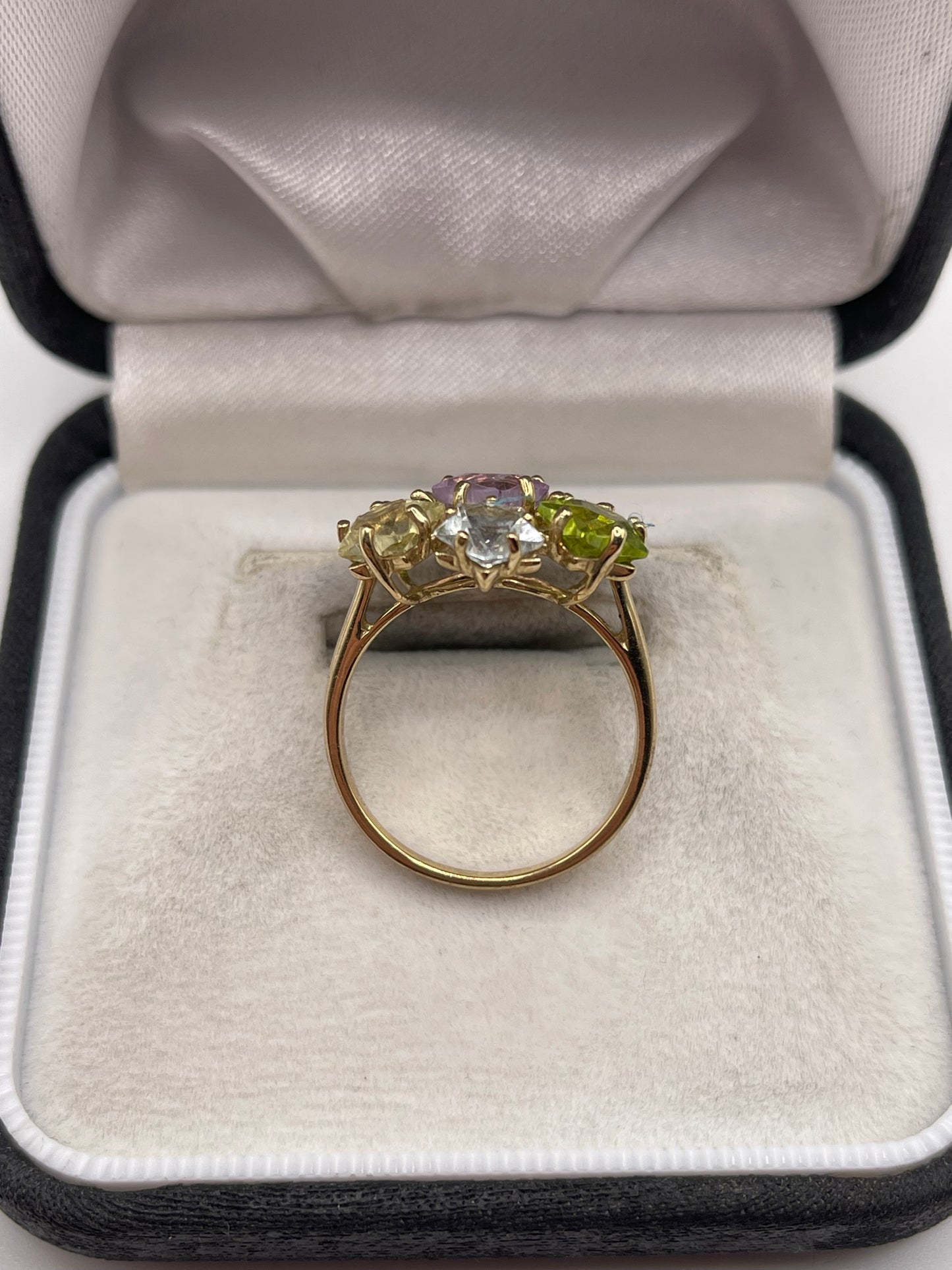 9ct gold multi gemstone ring