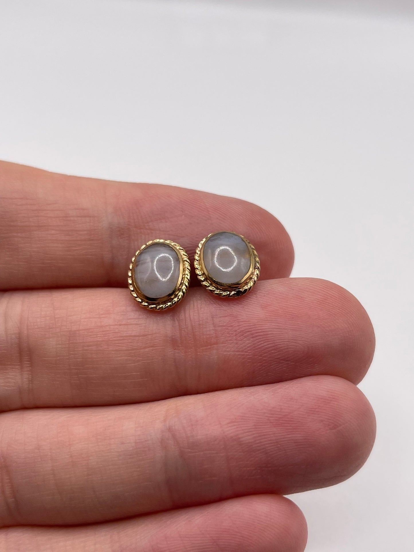 9ct gold agate earrings