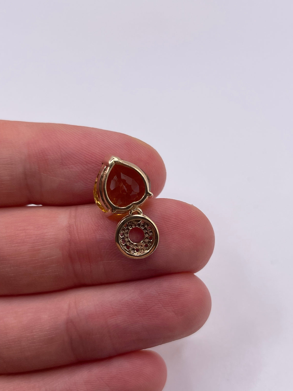 9ct gold citrine and diamond pendant