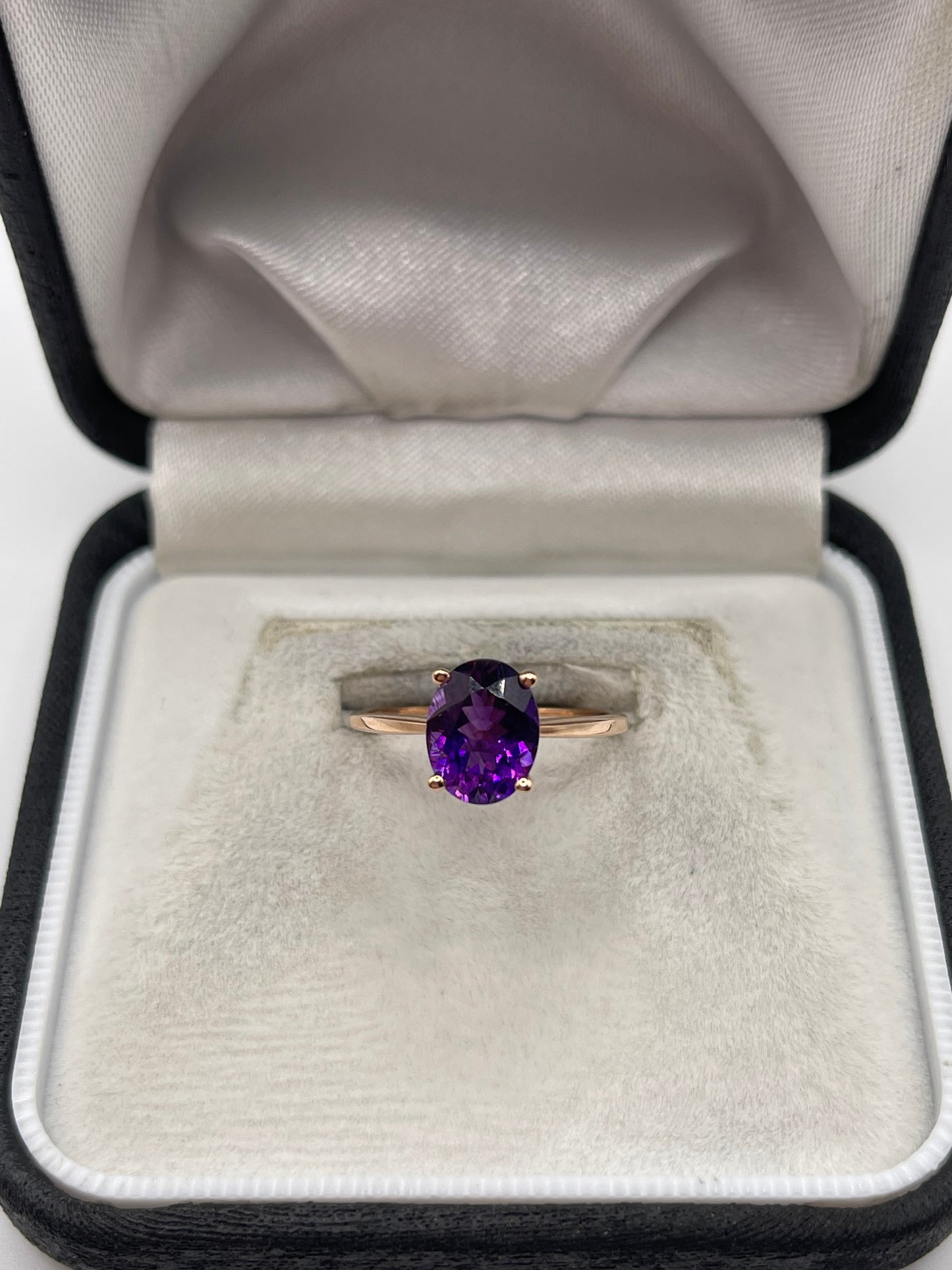 9ct rose gold amethyst ring
