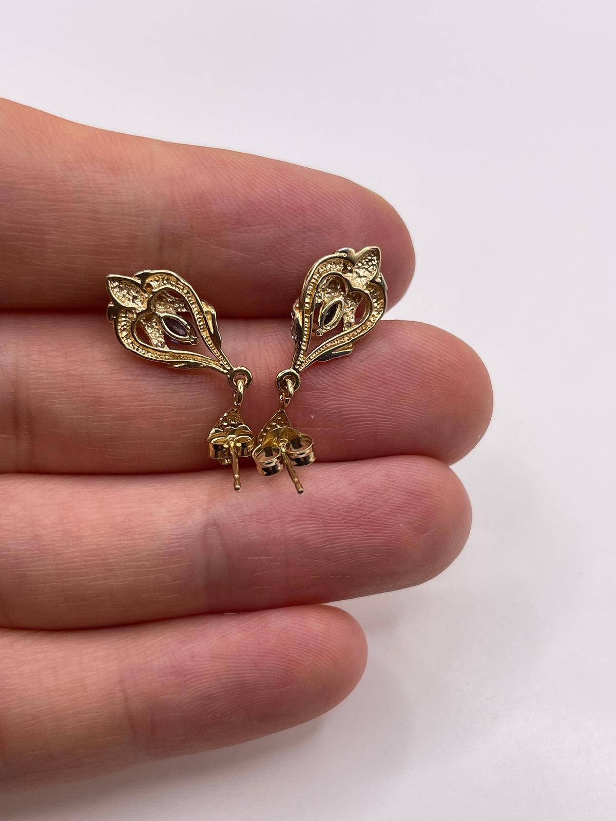 9ct gold sapphire and diamond earrings