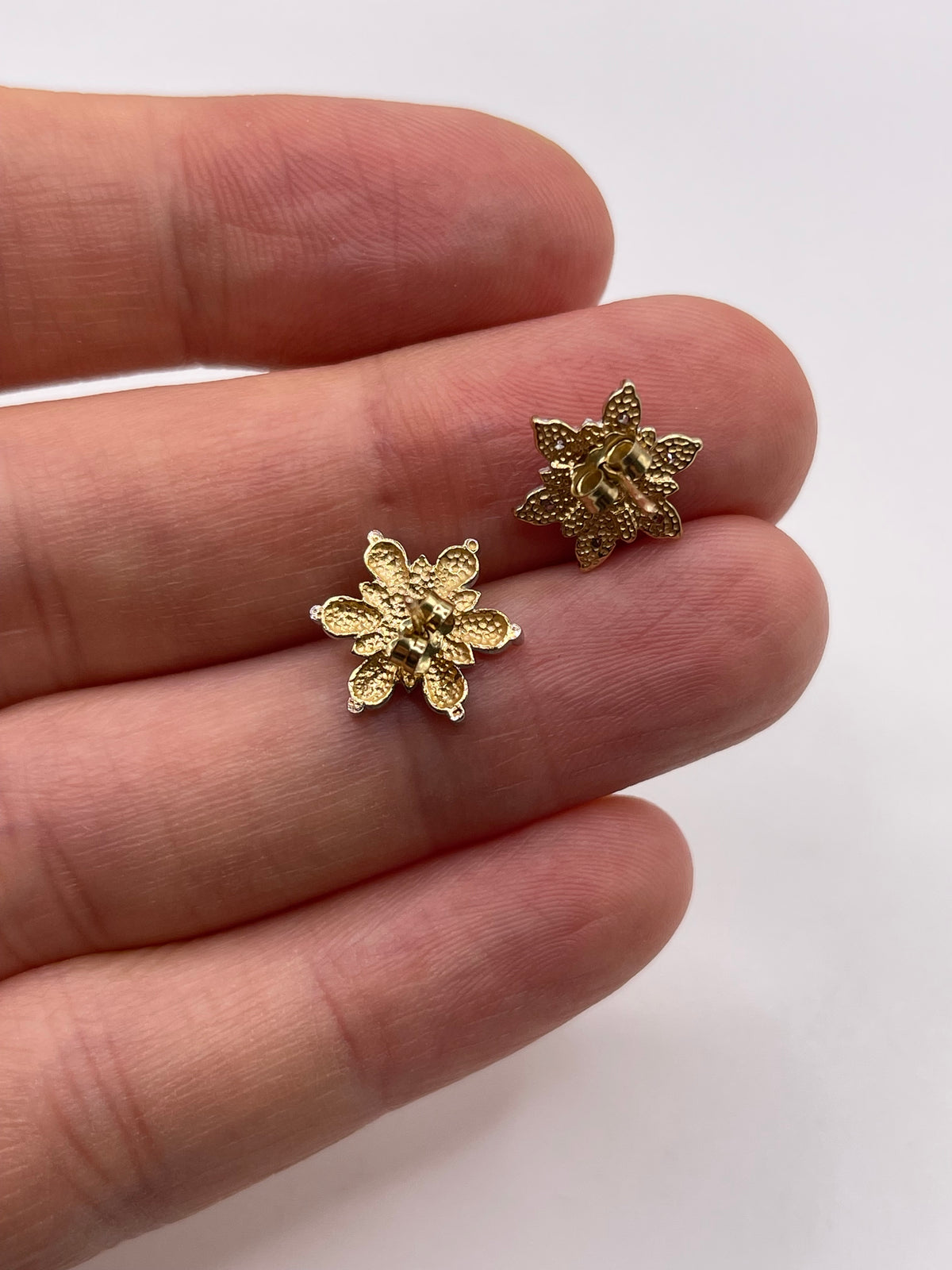 9ct gold diamond earrings